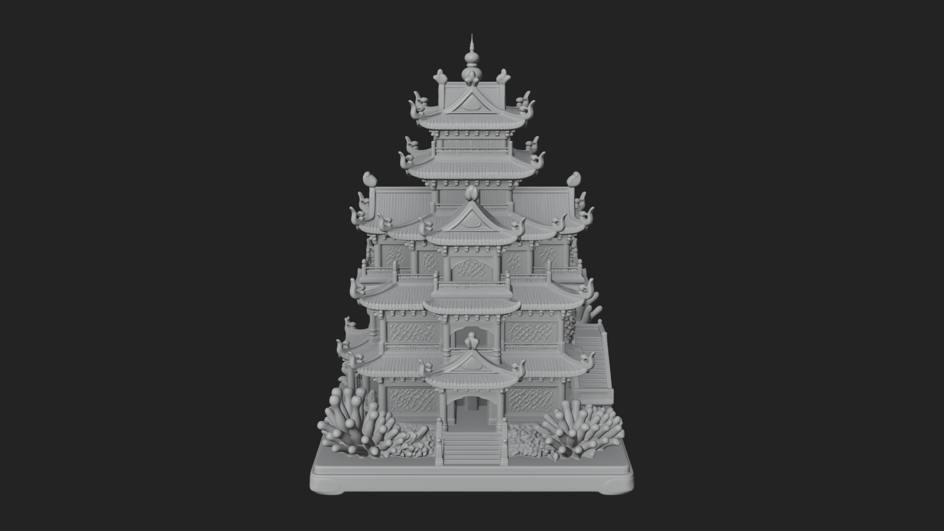 Coral Reef Pagoda Tower Design 4 3D Print Model 3D Model