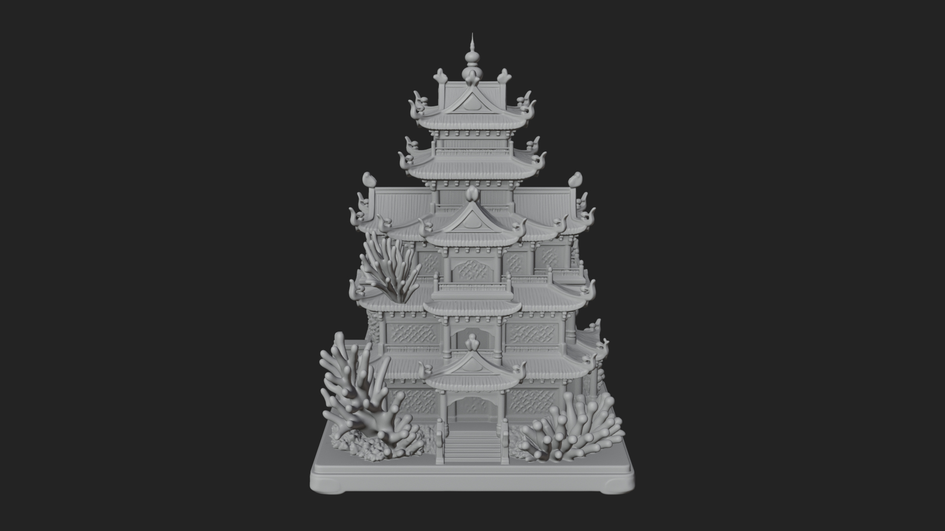 Coral Reef Pagoda Tower Design 4 3D Print Model 3D Model