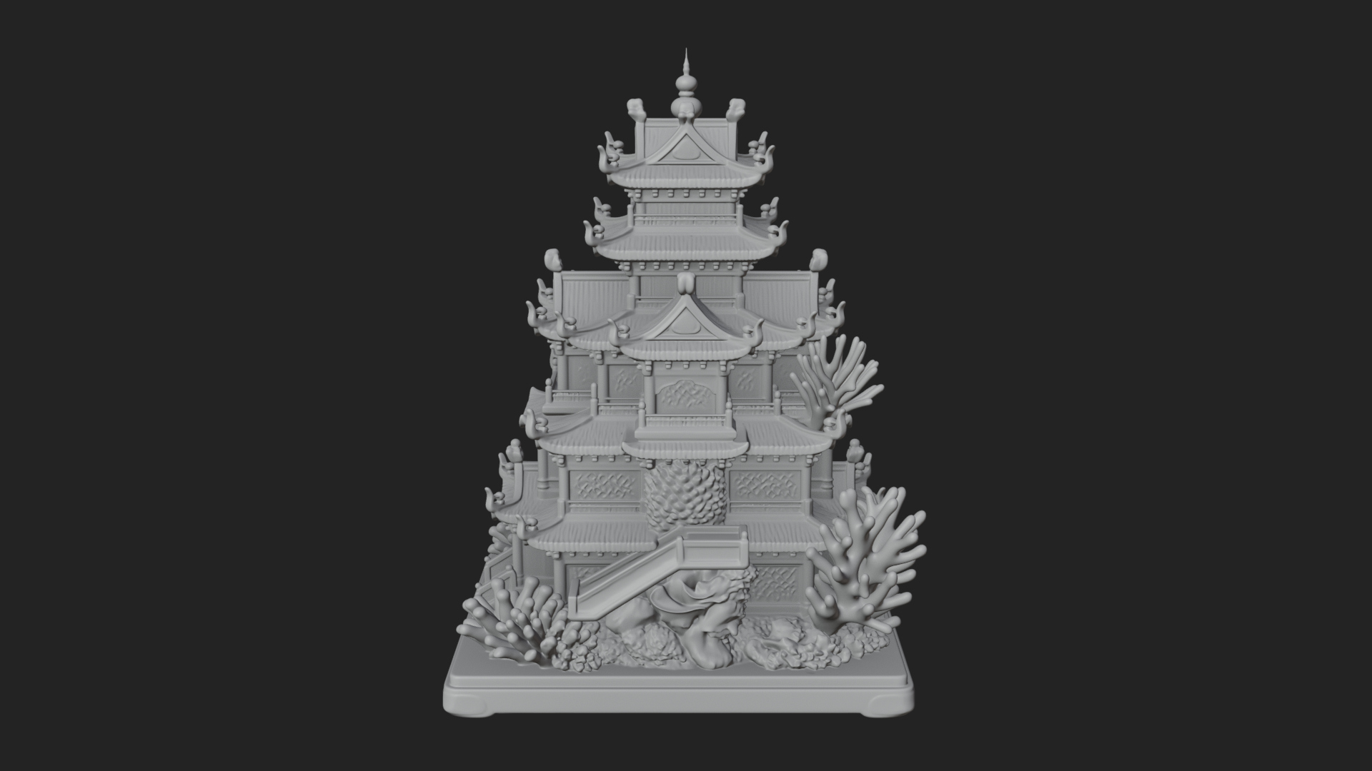 Coral Reef Pagoda Tower Design 4 3D Print Model 3D Model