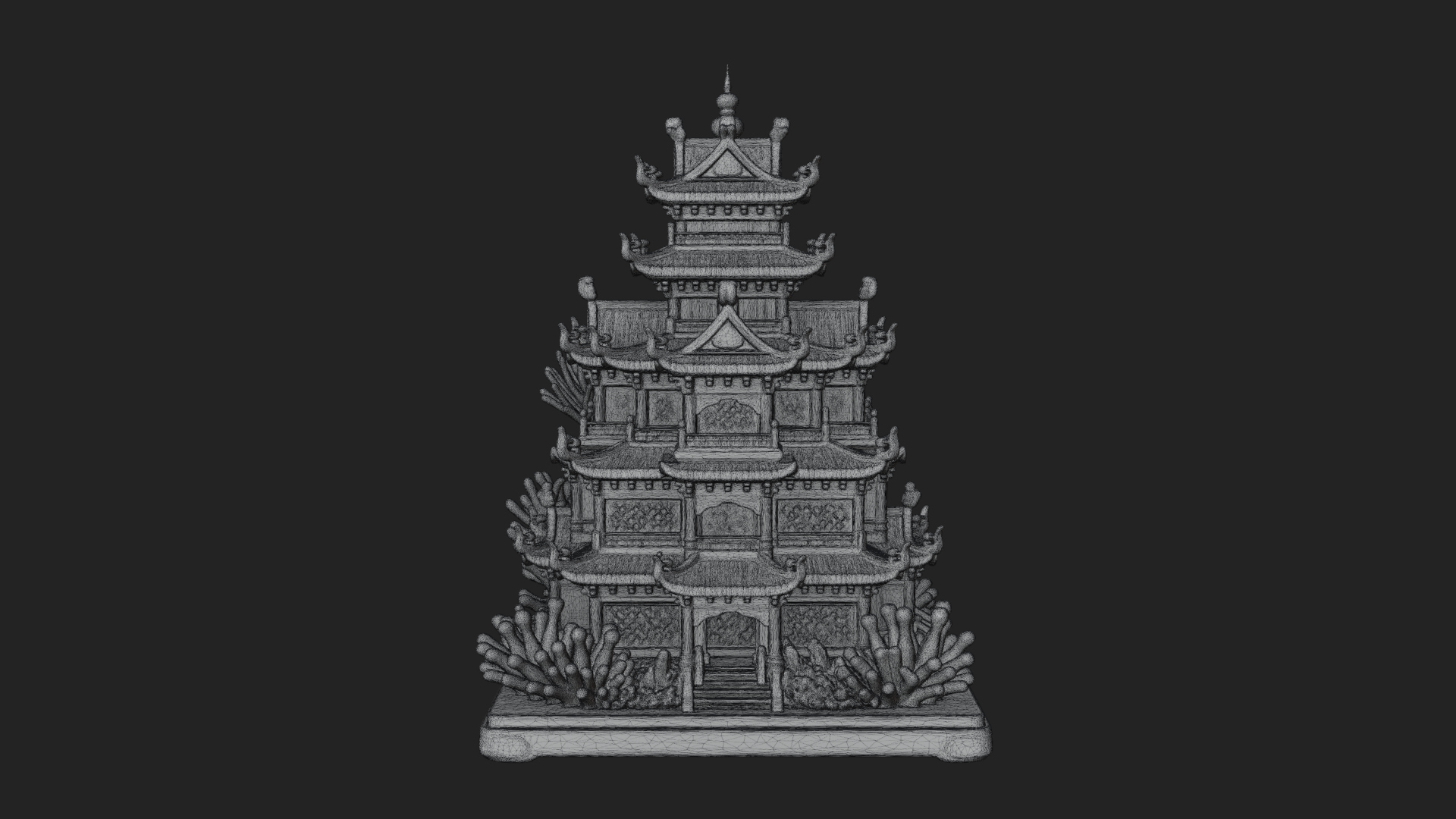 Coral Reef Pagoda Tower Design 4 3D Print Model 3D Model