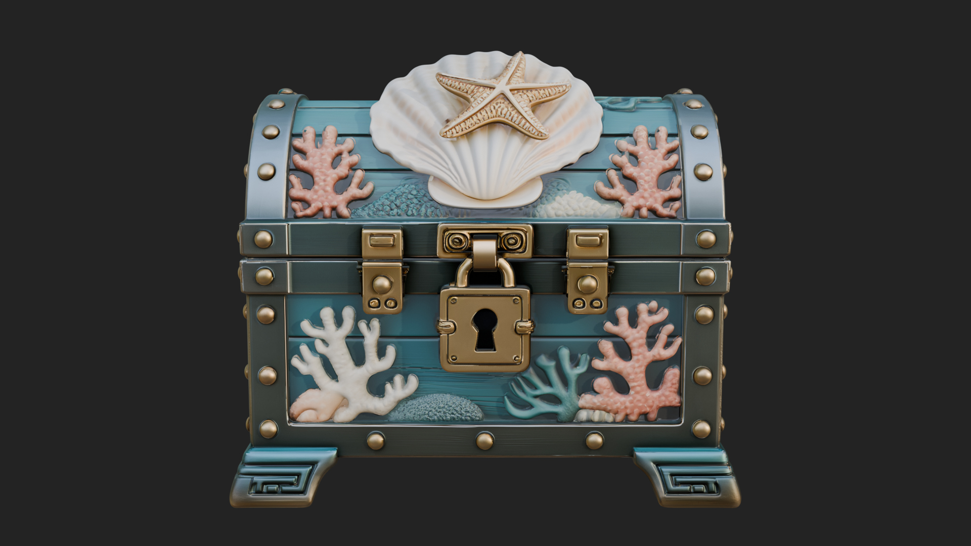 Coral Sea Treasure Chest Model Design 1 3D Print Model 3D Model