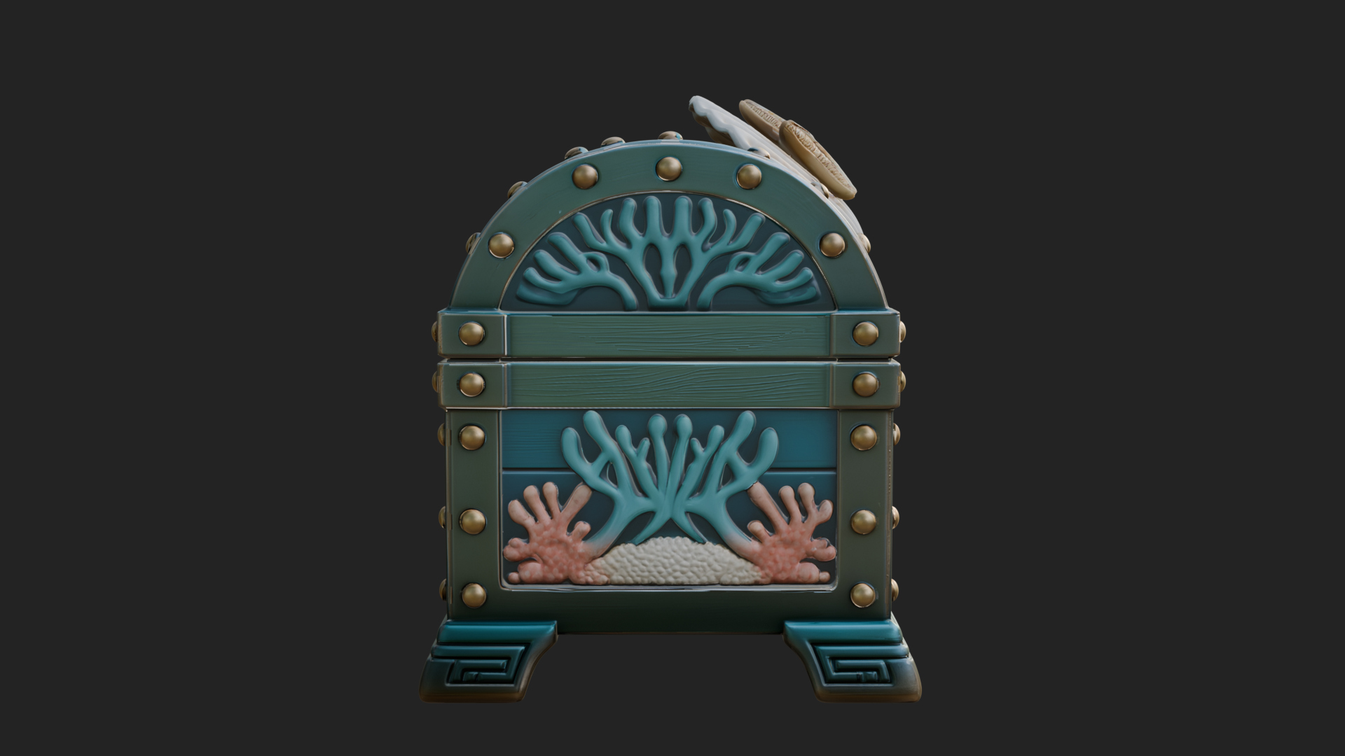 Coral Sea Treasure Chest Model Design 1 3D Print Model 3D Model
