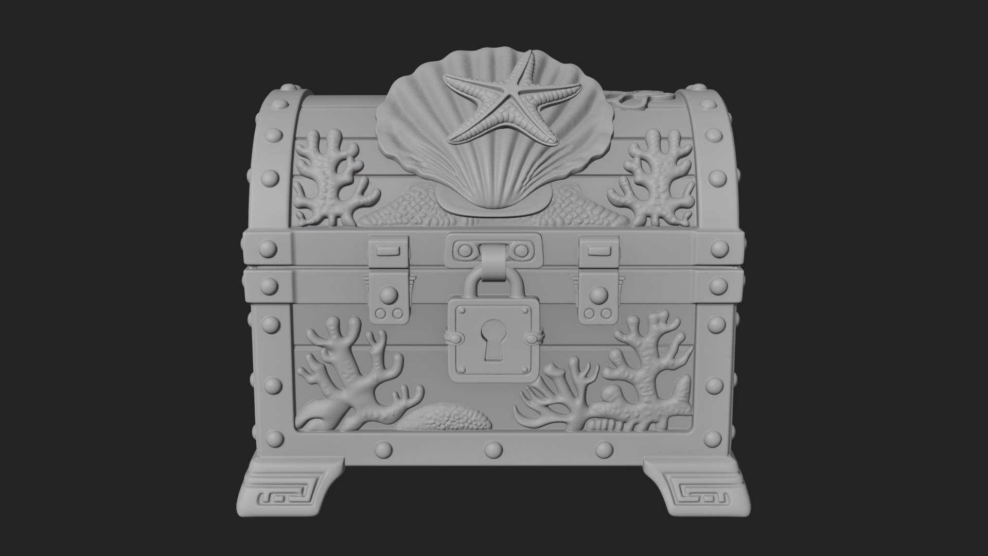 Coral Sea Treasure Chest Model Design 1 3D Print Model 3D Model