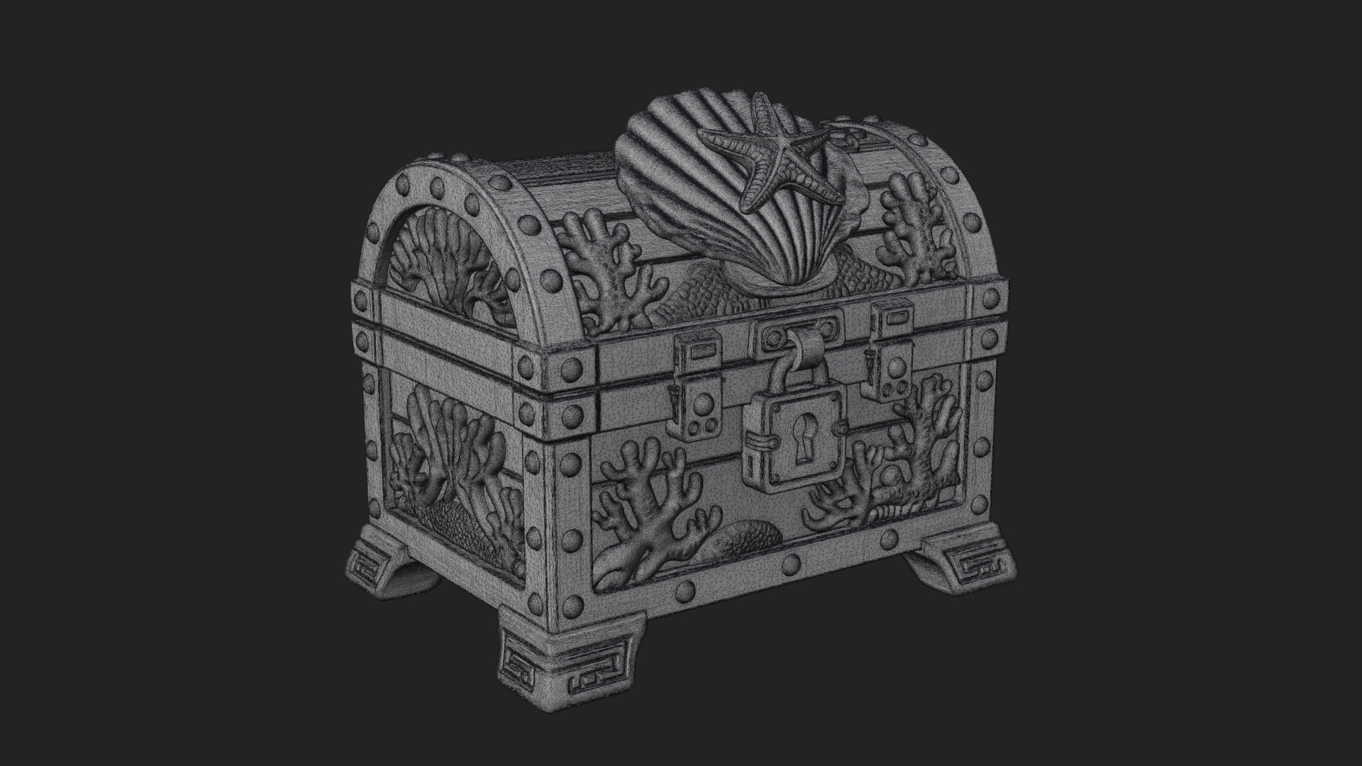 Coral Sea Treasure Chest Model Design 1 3D Print Model 3D Model