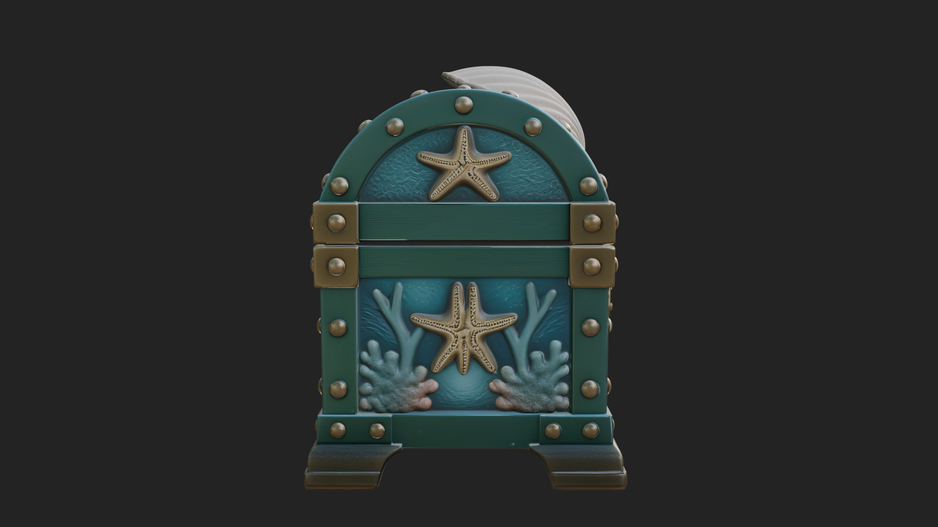 Coral Sea Treasure Chest Model Design 2 3D Print Model 3D Model