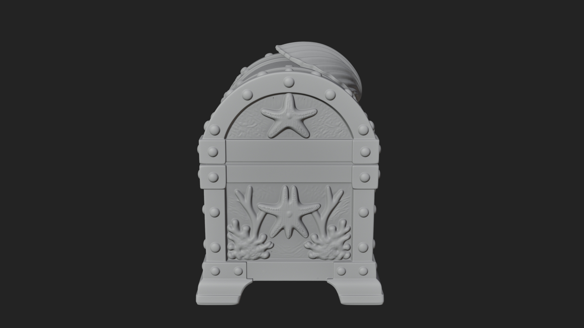 Coral Sea Treasure Chest Model Design 2 3D Print Model 3D Model