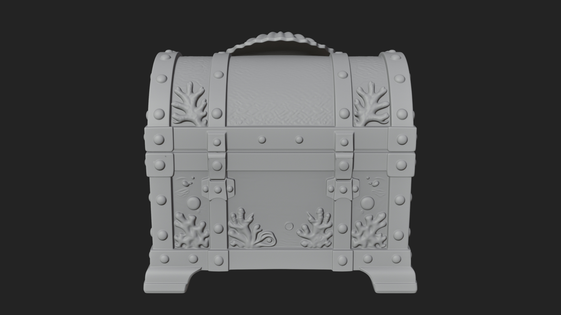 Coral Sea Treasure Chest Model Design 2 3D Print Model 3D Model