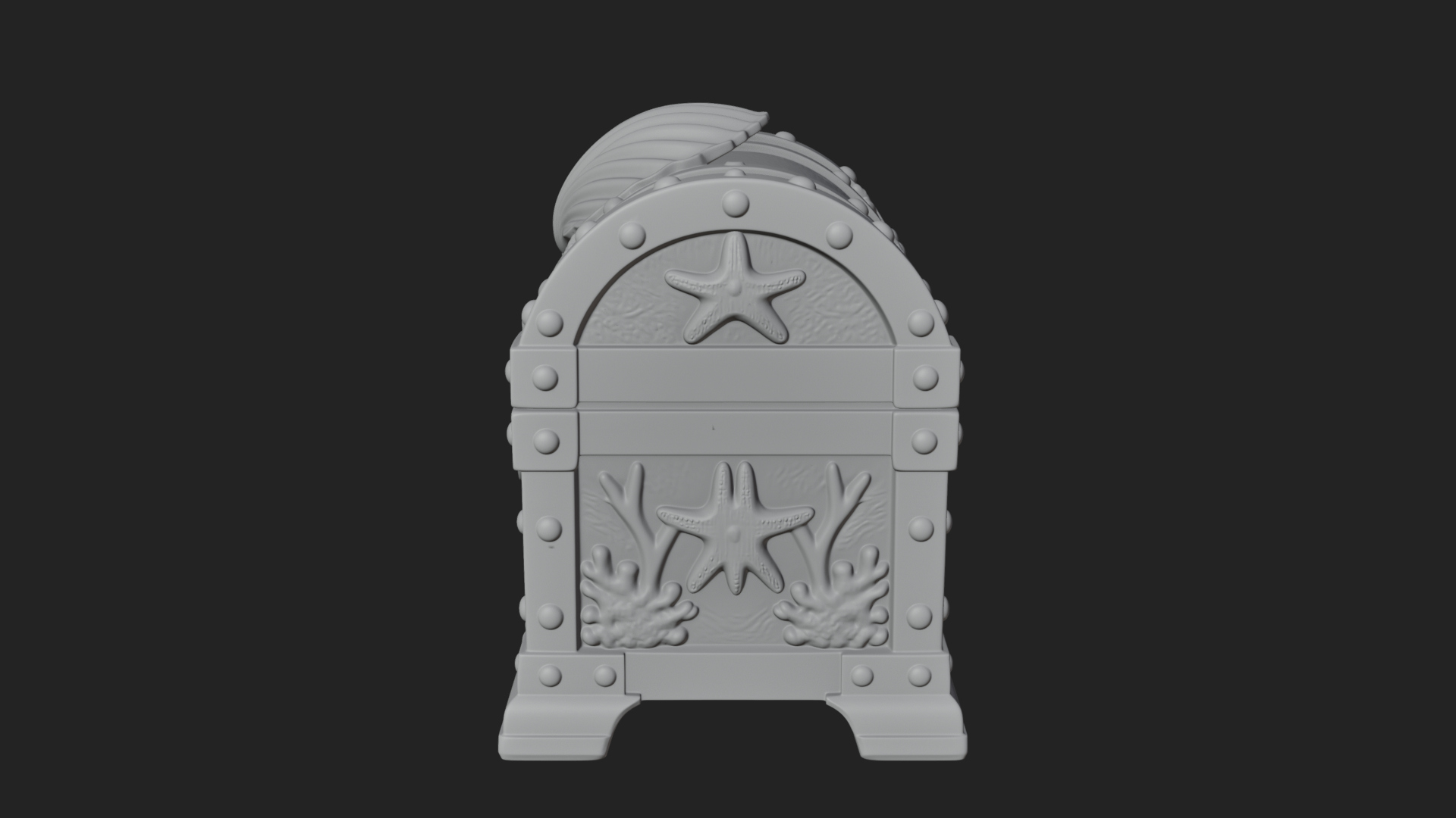 Coral Sea Treasure Chest Model Design 2 3D Print Model 3D Model