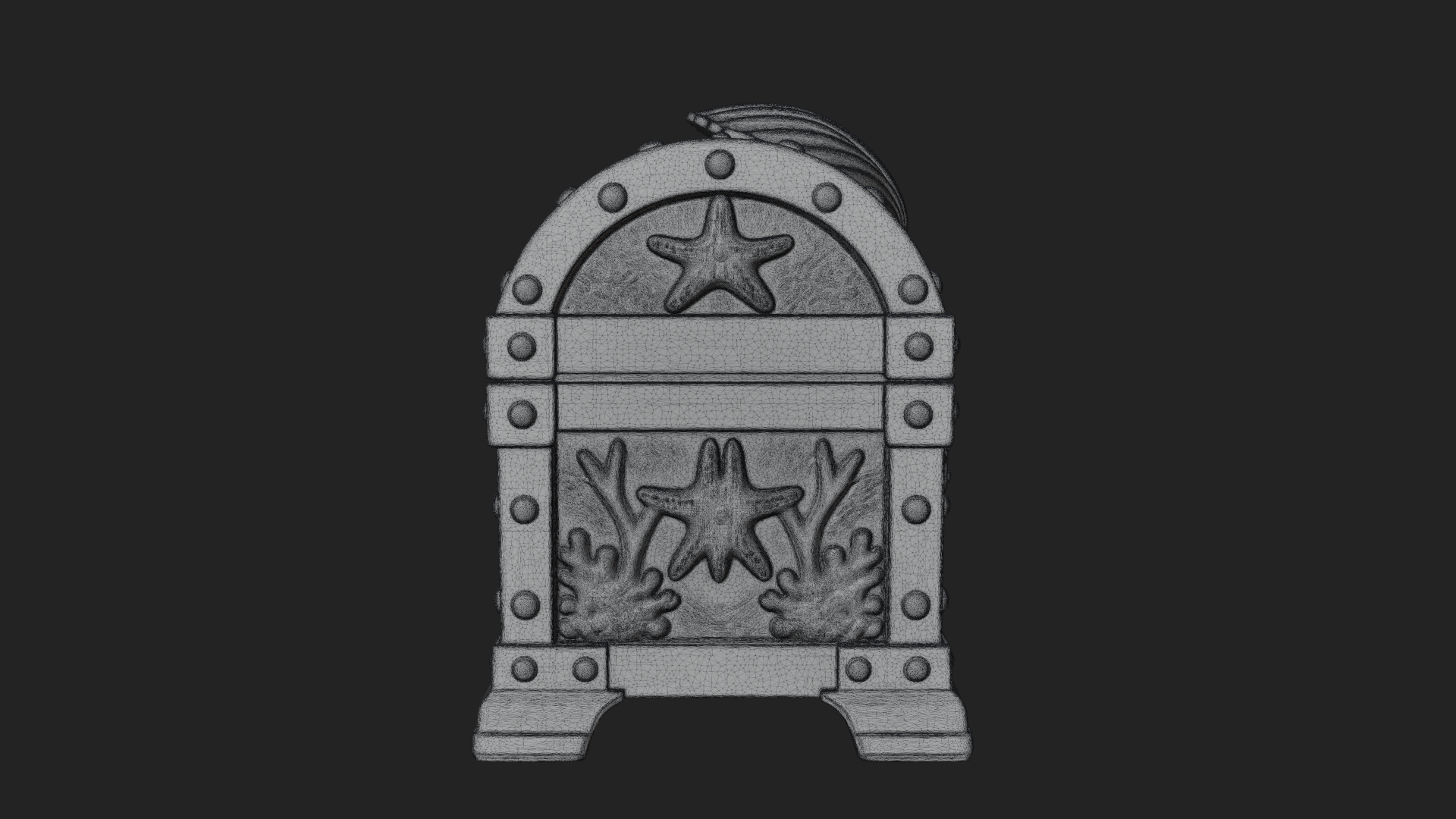 Coral Sea Treasure Chest Model Design 2 3D Print Model 3D Model