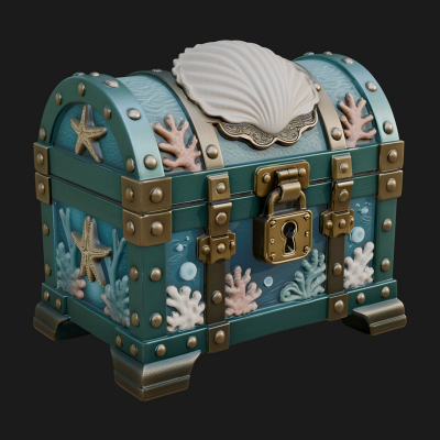Coral Sea Treasure Chest Model Design 2 3D Print Model