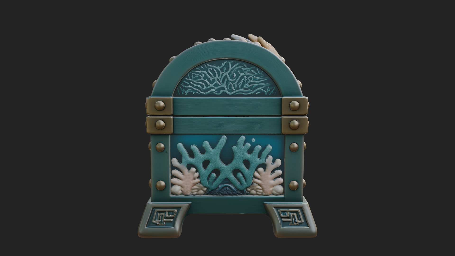 Coral Sea Treasure Chest Model Design 3 3D Print Model 3D Model