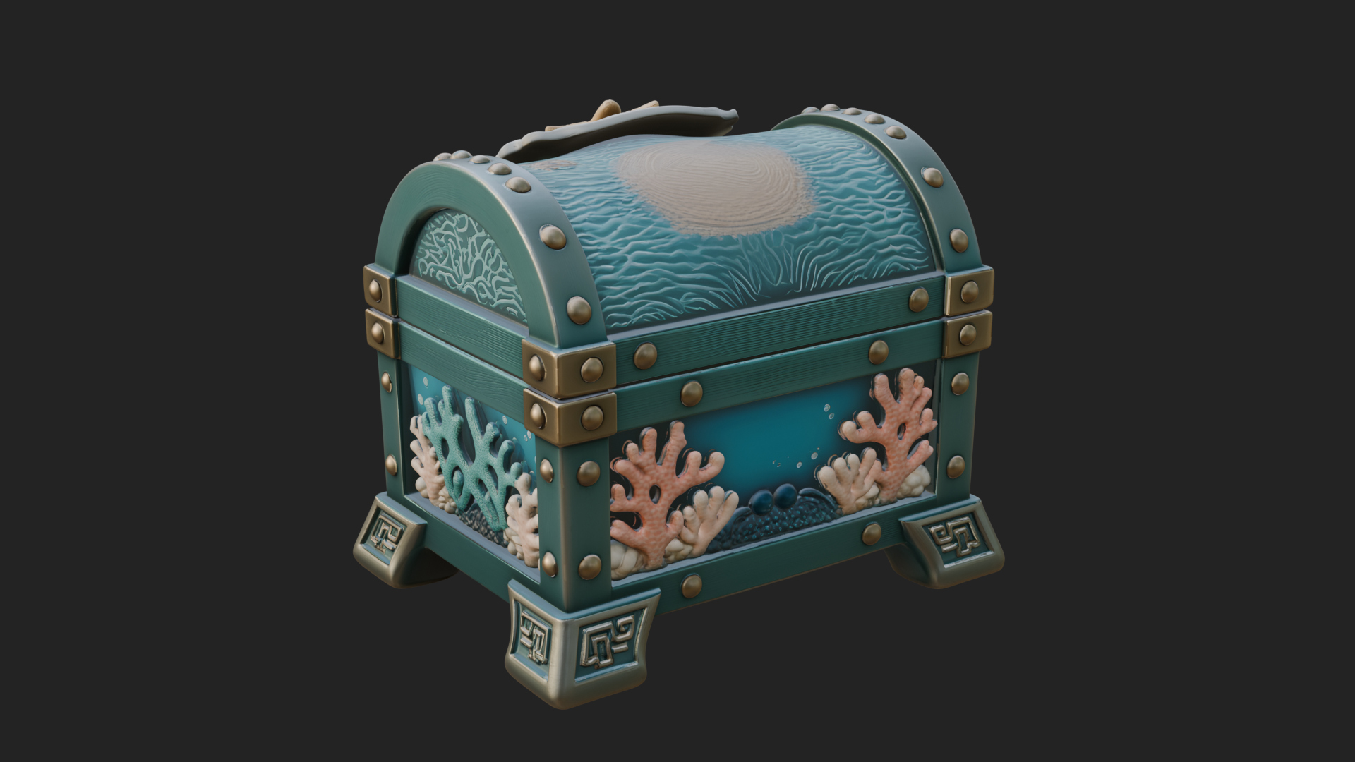 Coral Sea Treasure Chest Model Design 3 3D Print Model 3D Model