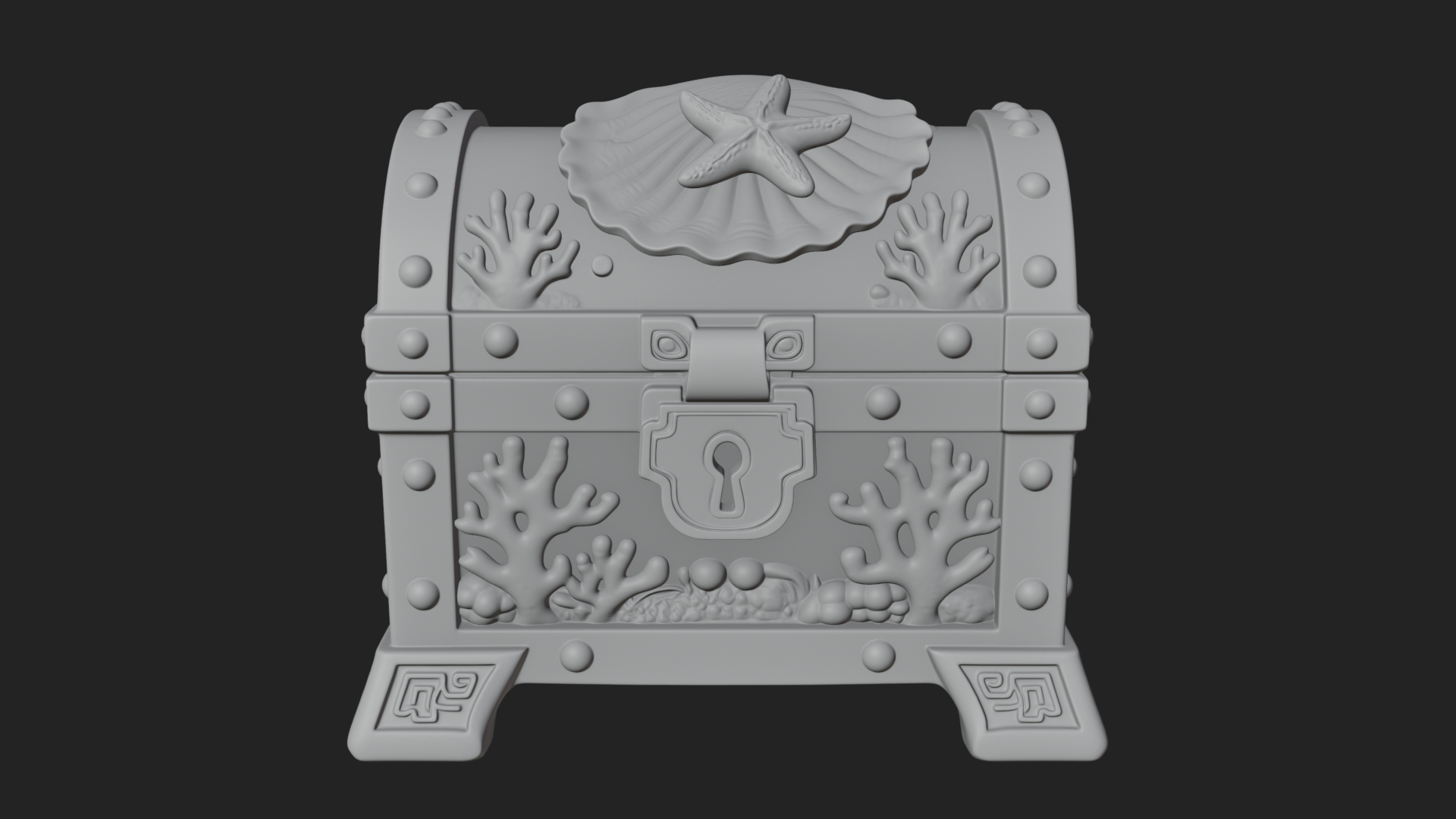 Coral Sea Treasure Chest Model Design 3 3D Print Model 3D Model