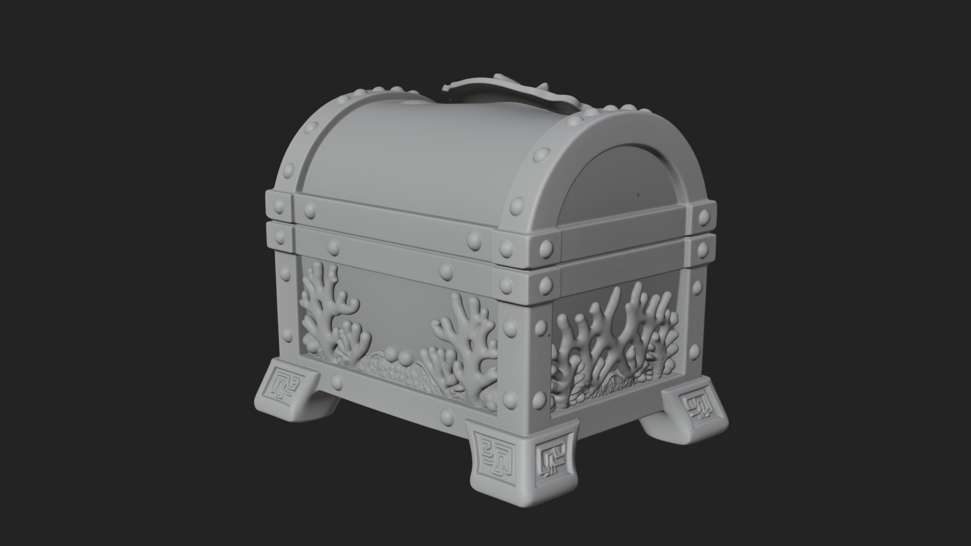 Coral Sea Treasure Chest Model Design 3 3D Print Model 3D Model
