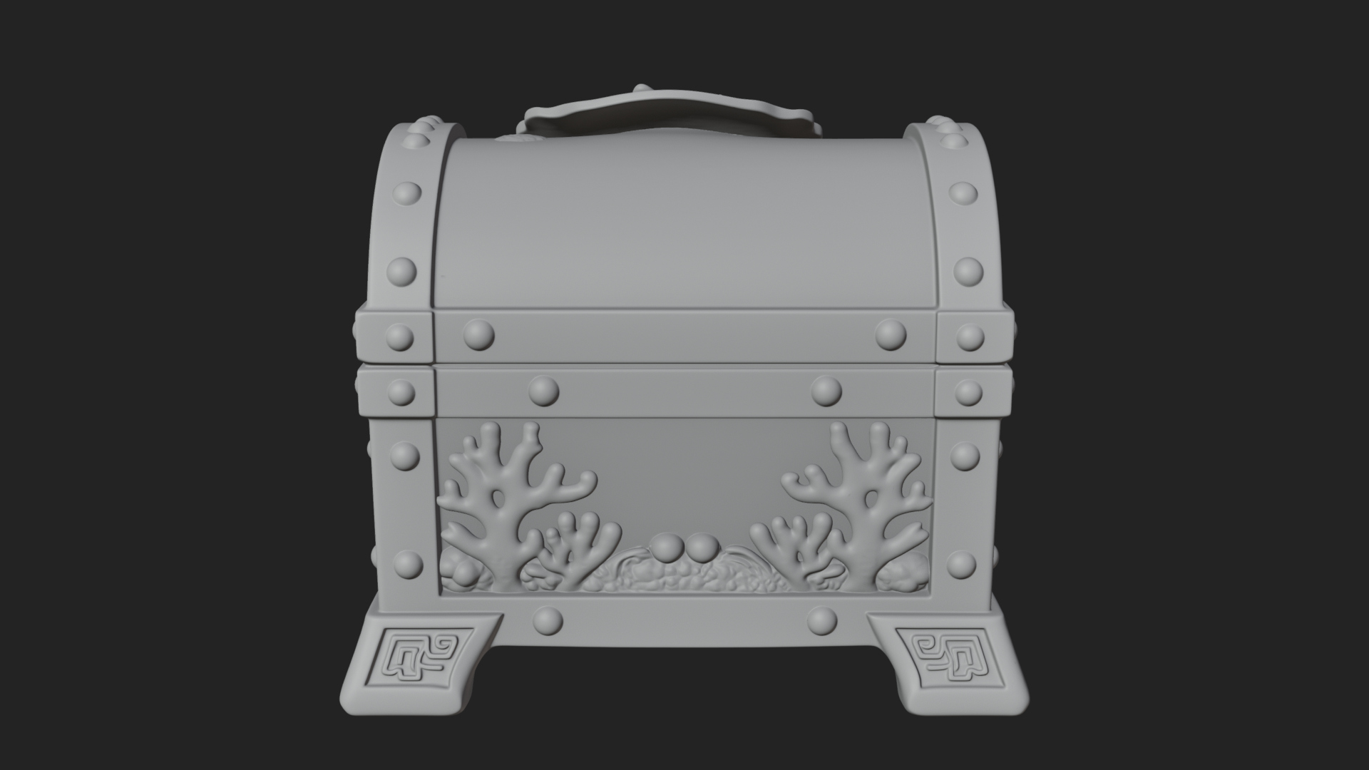 Coral Sea Treasure Chest Model Design 3 3D Print Model 3D Model