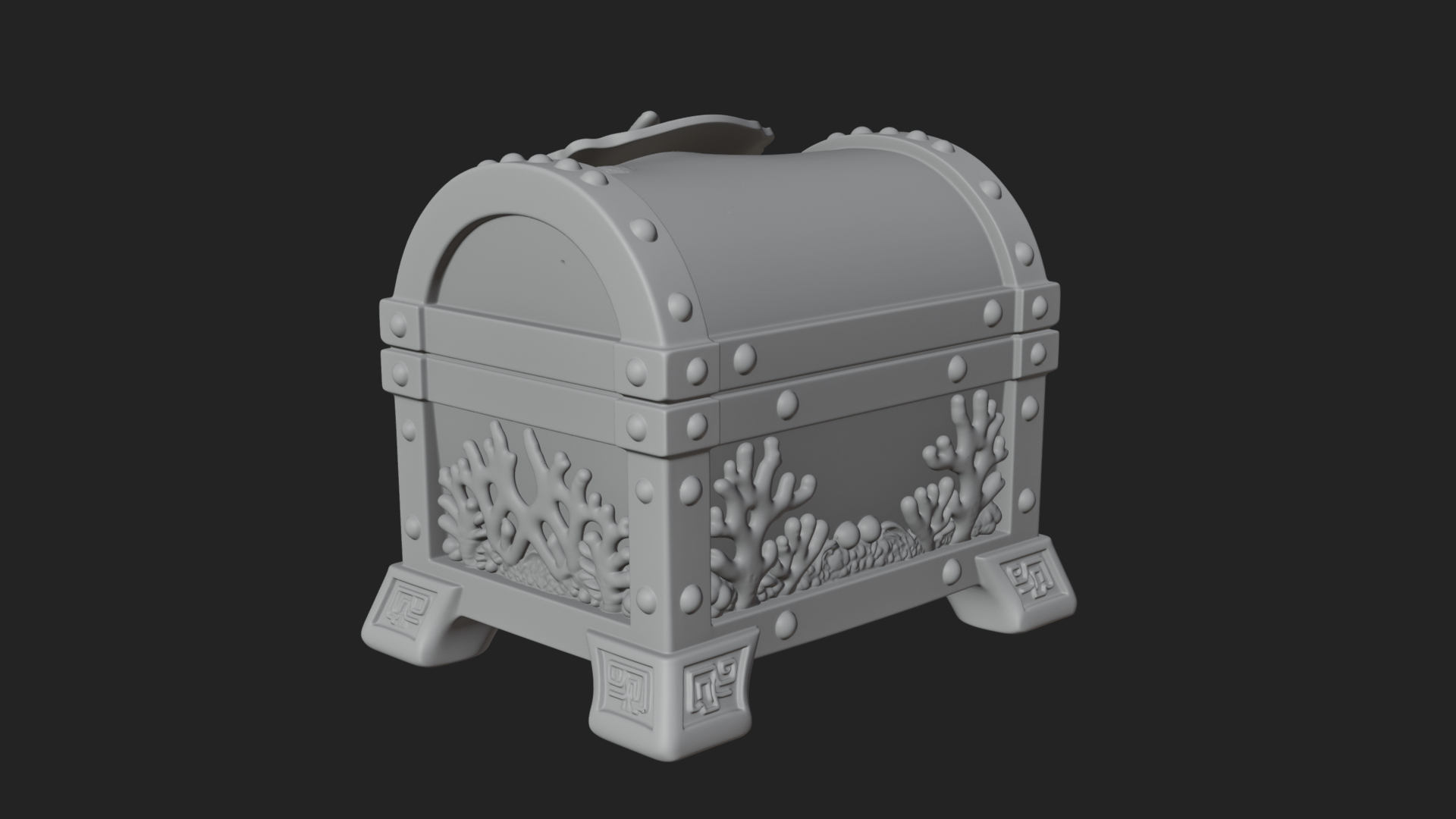 Coral Sea Treasure Chest Model Design 3 3D Print Model 3D Model
