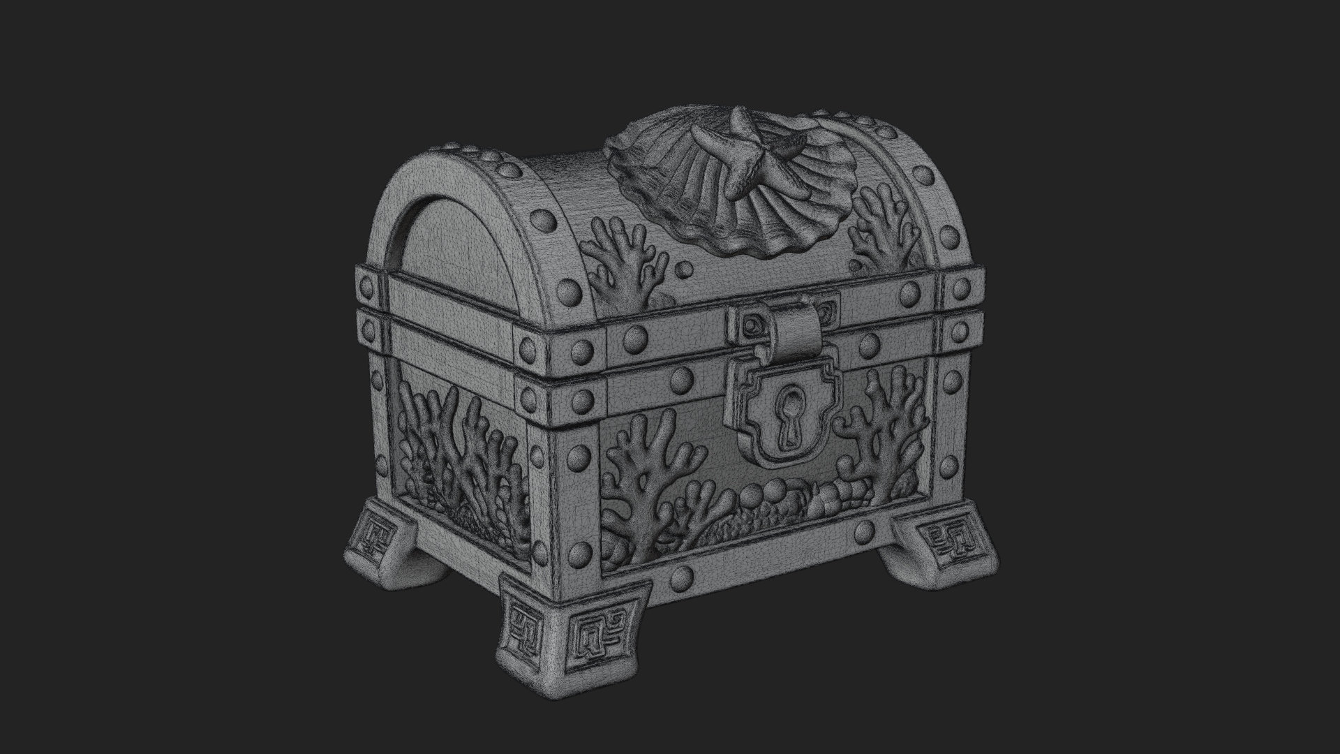 Coral Sea Treasure Chest Model Design 3 3D Print Model 3D Model