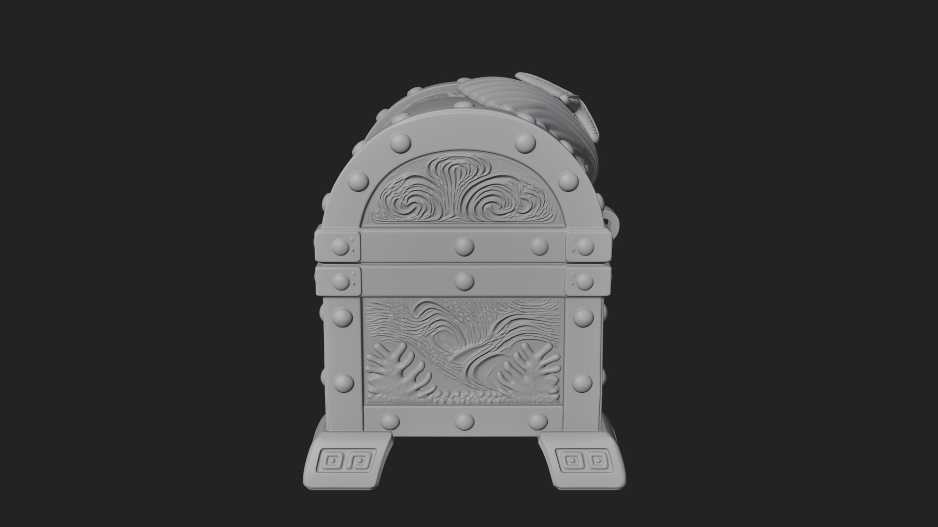 Coral Sea Treasure Chest Model Design 4 3D Print Model 3D Model