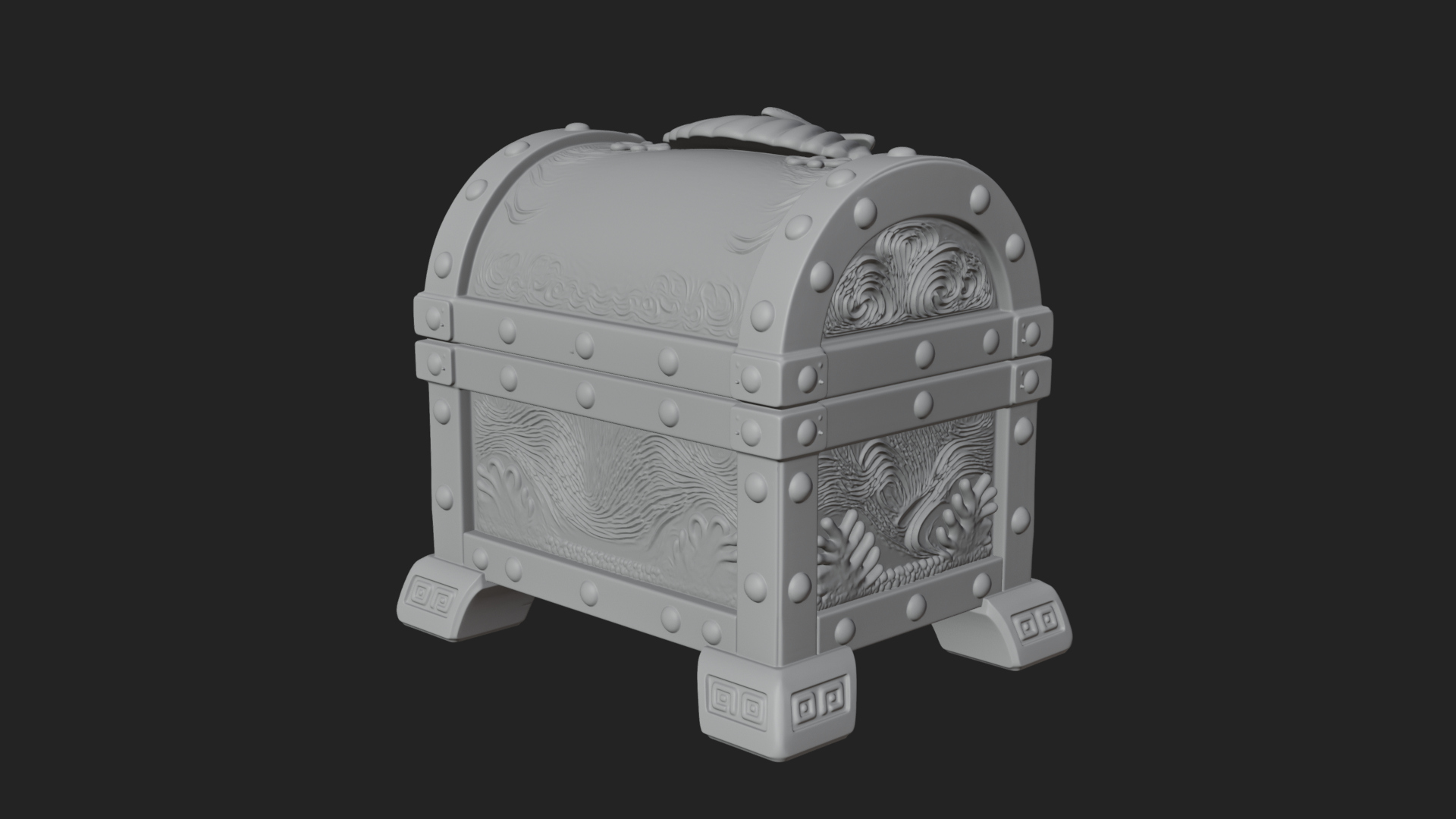 Coral Sea Treasure Chest Model Design 4 3D Print Model 3D Model