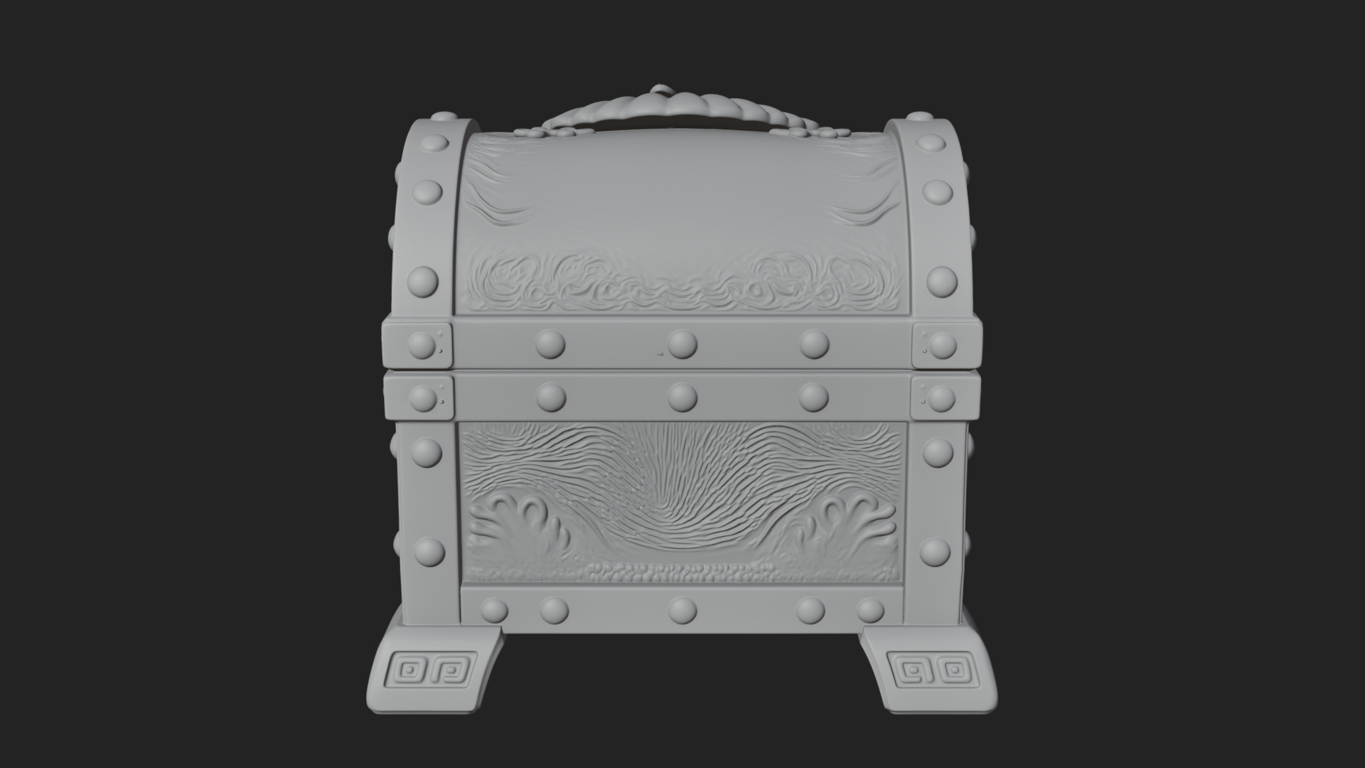 Coral Sea Treasure Chest Model Design 4 3D Print Model 3D Model