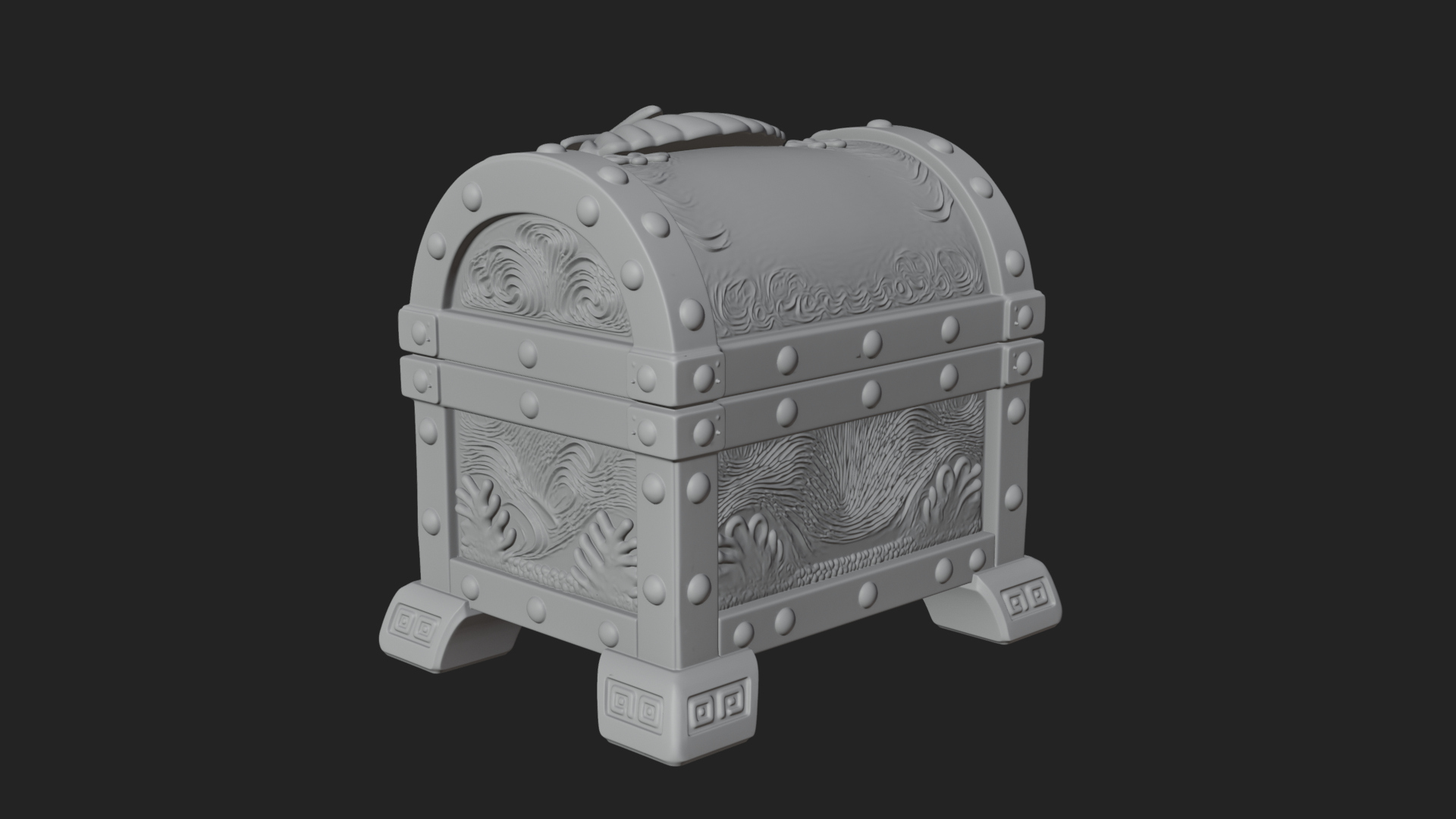 Coral Sea Treasure Chest Model Design 4 3D Print Model 3D Model