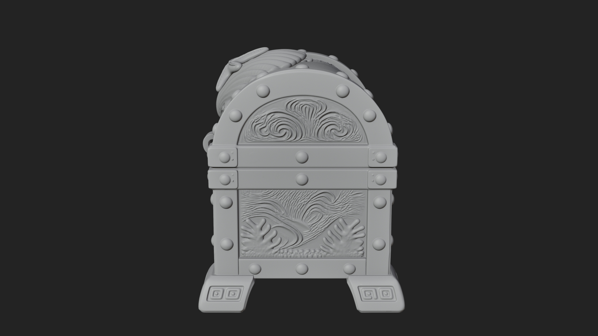 Coral Sea Treasure Chest Model Design 4 3D Print Model 3D Model