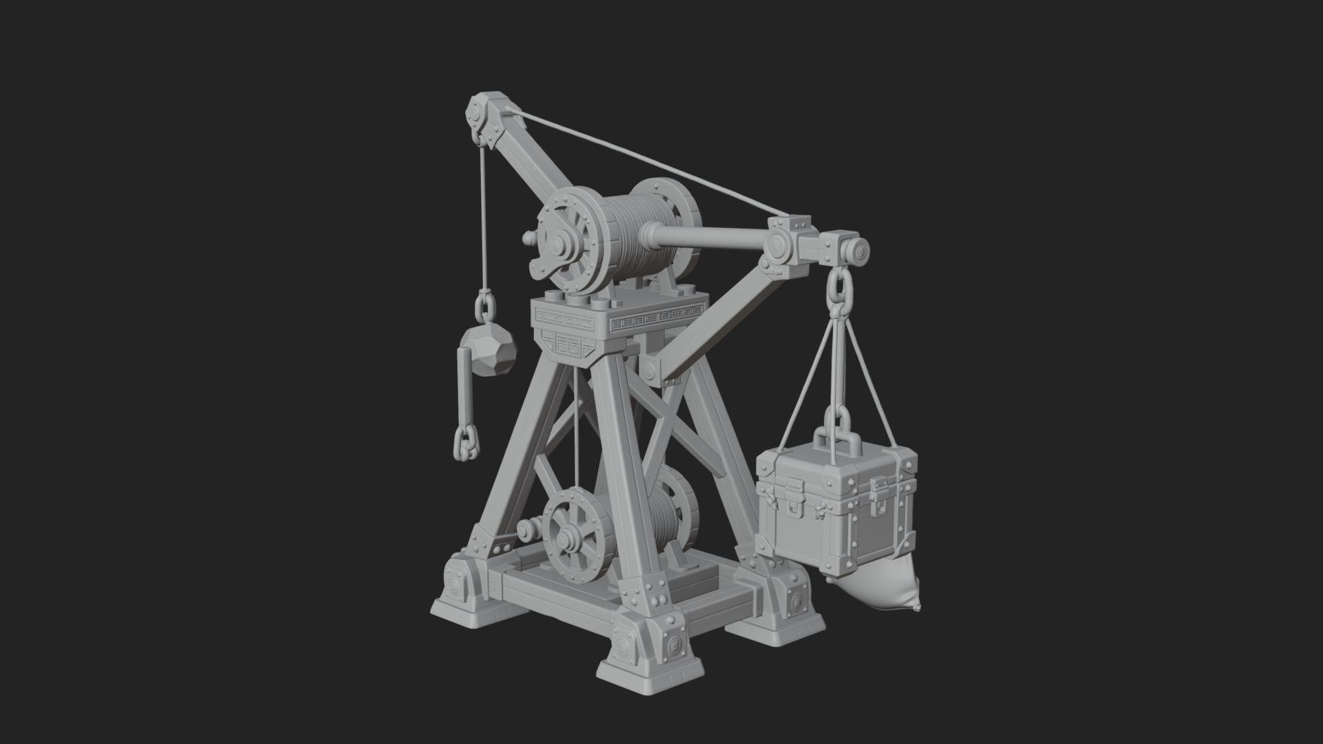 Counterweight Trebuchet Model Design 1 3D Print Model 3D Model