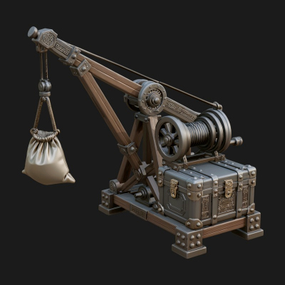 Counterweight Trebuchet Model Design 2 3D Print Model