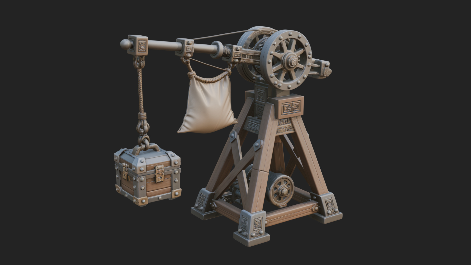 Counterweight Trebuchet Model Design 3 3D Print Model 3D Model