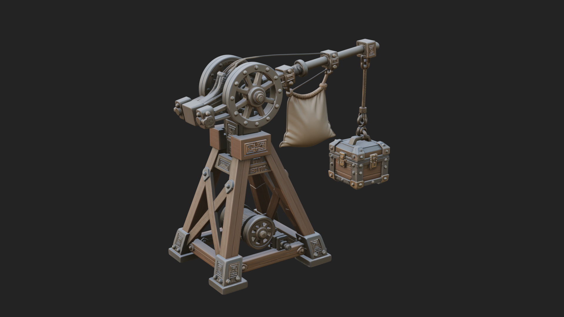 Counterweight Trebuchet Model Design 3 3D Print Model 3D Model