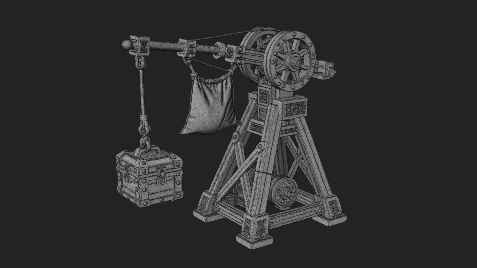 Counterweight Trebuchet Model Design 3 3D Print Model 3D Model