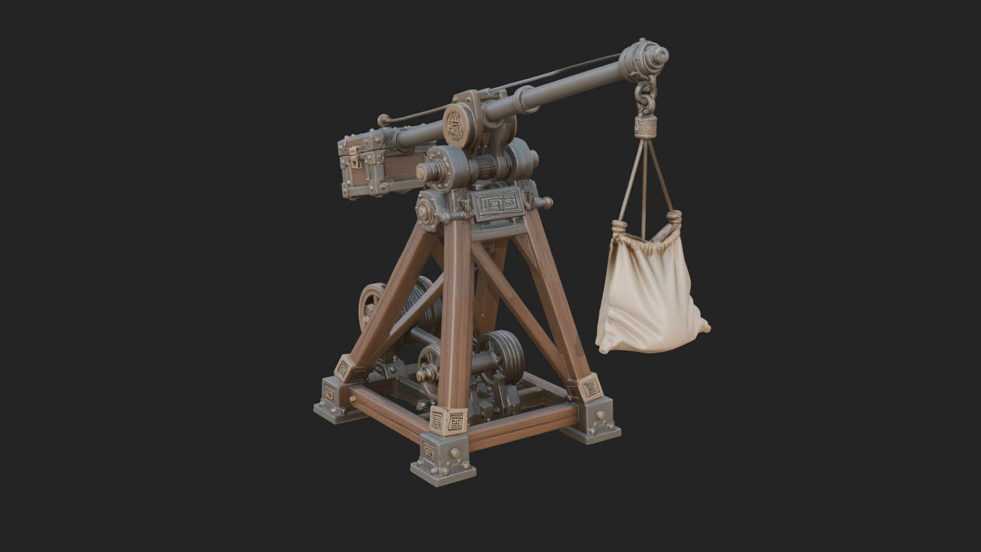 Counterweight Trebuchet Model Design 4 3D Print Model 3D Model