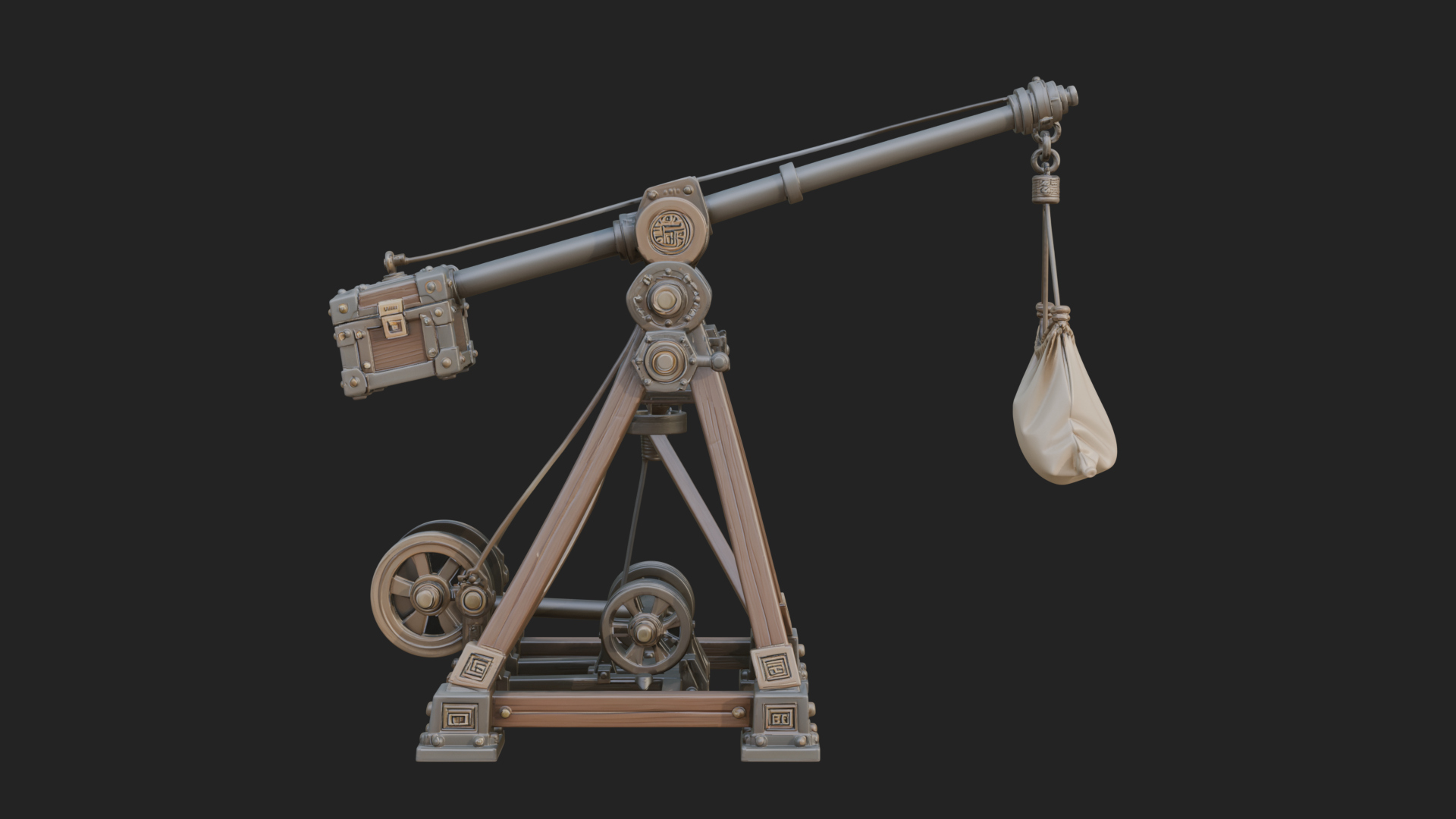 Counterweight Trebuchet Model Design 4 3D Print Model 3D Model