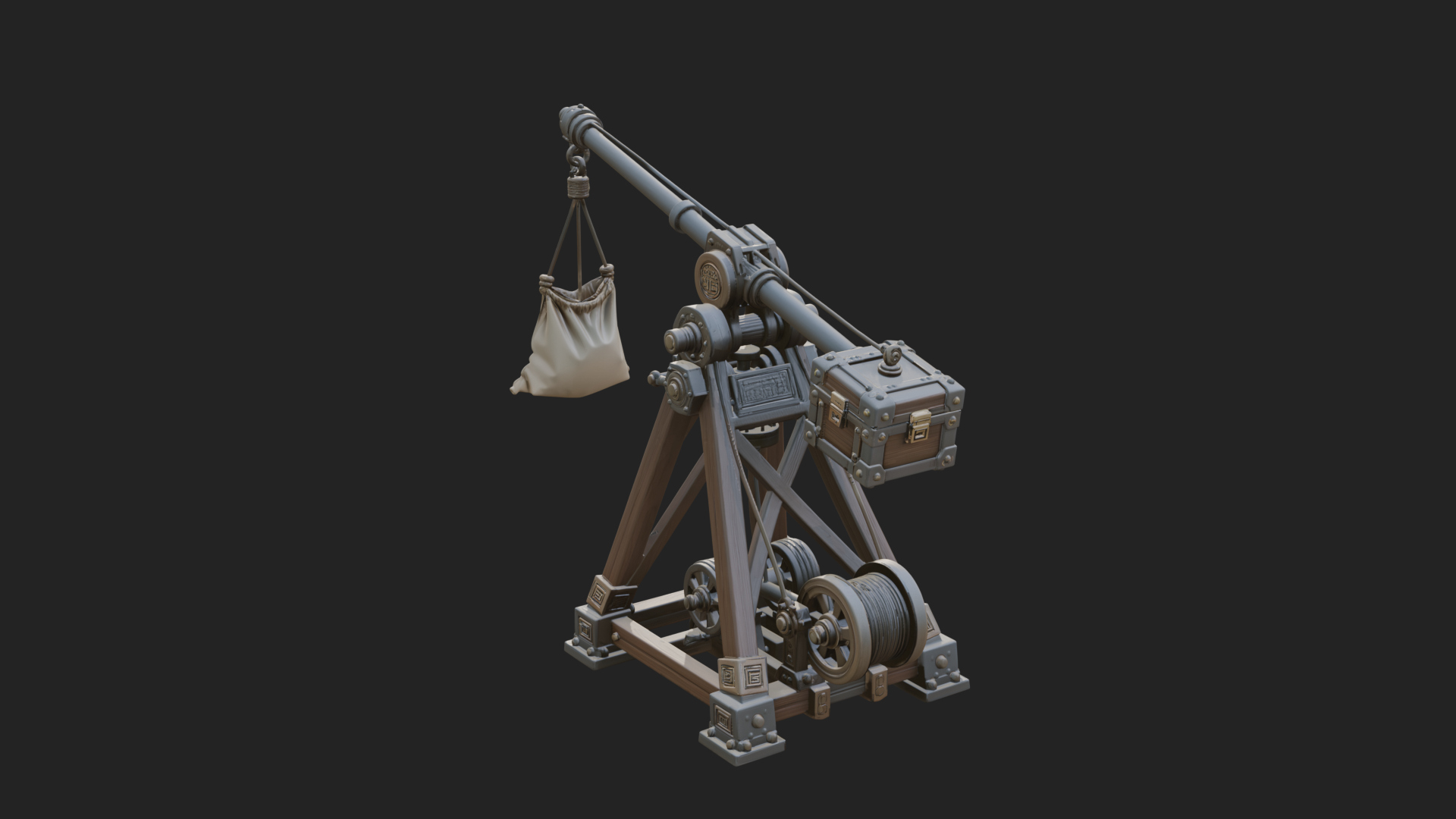 Counterweight Trebuchet Model Design 4 3D Print Model 3D Model
