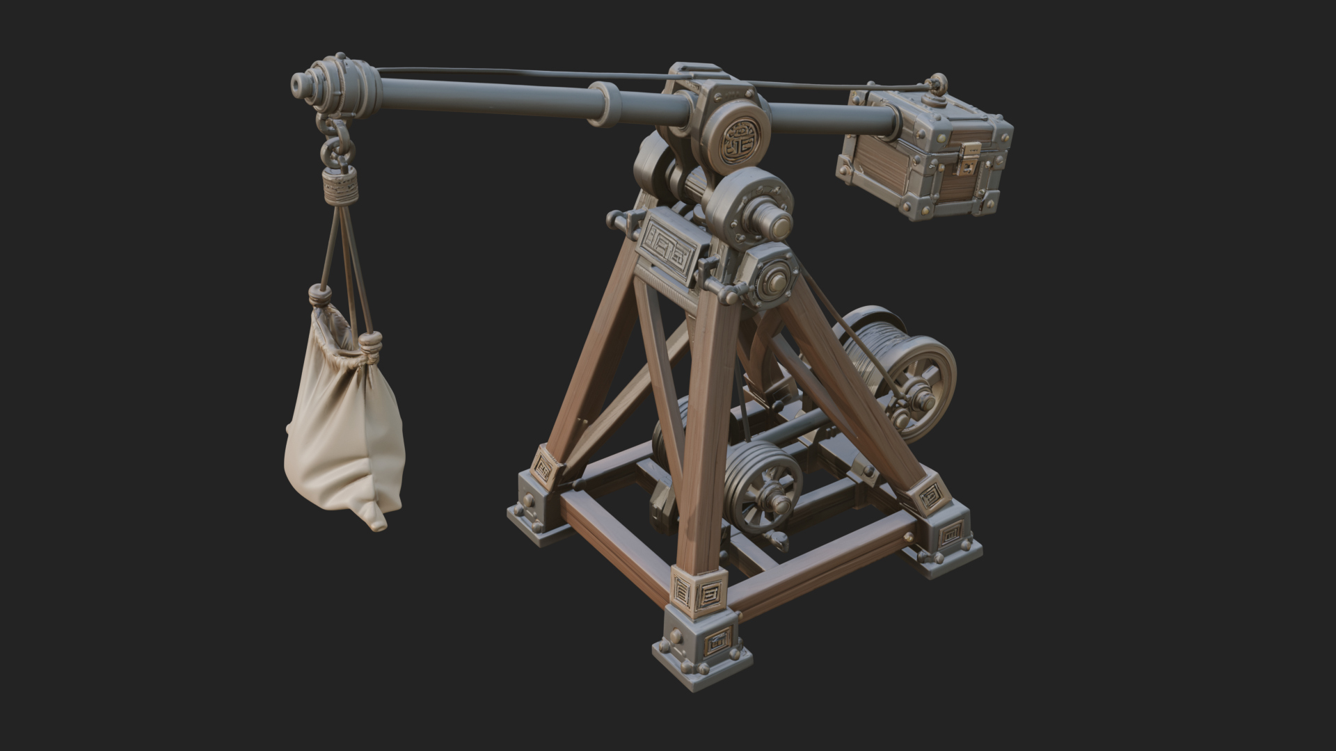 Counterweight Trebuchet Model Design 4 3D Print Model 3D Model