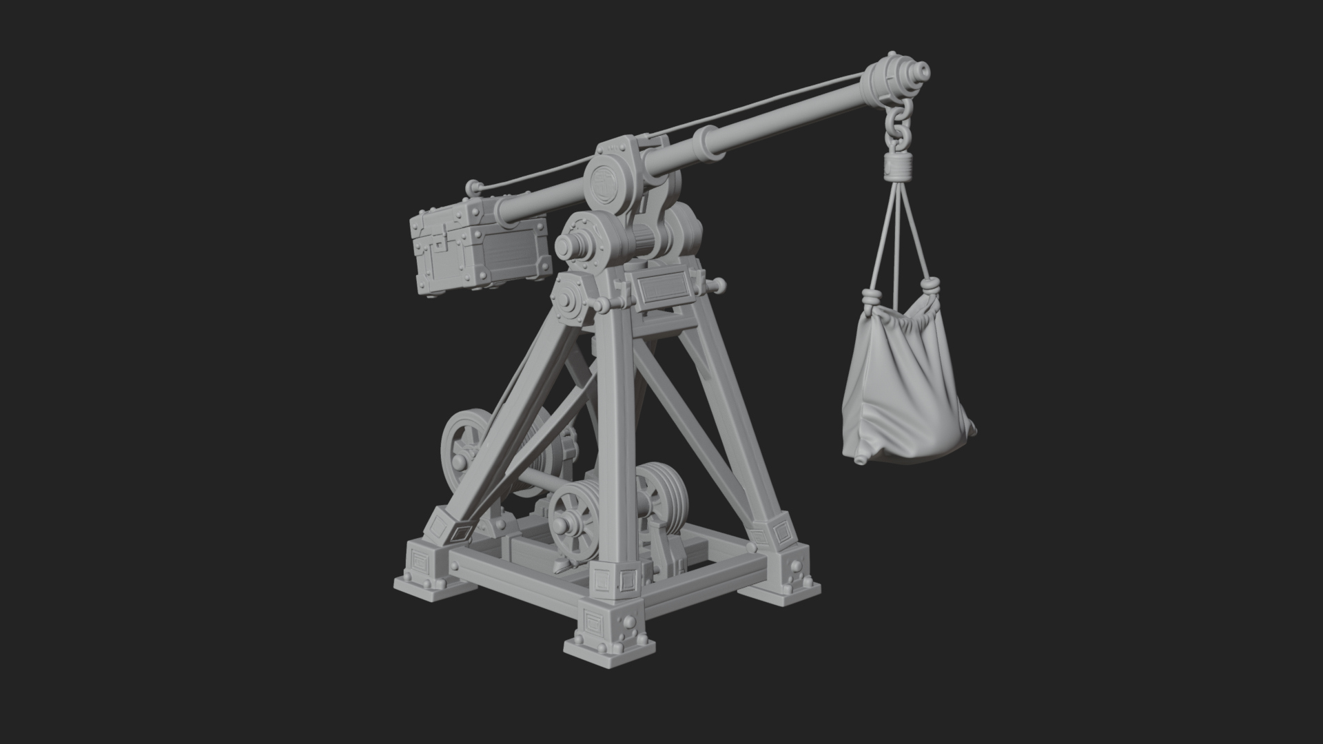 Counterweight Trebuchet Model Design 4 3D Print Model 3D Model