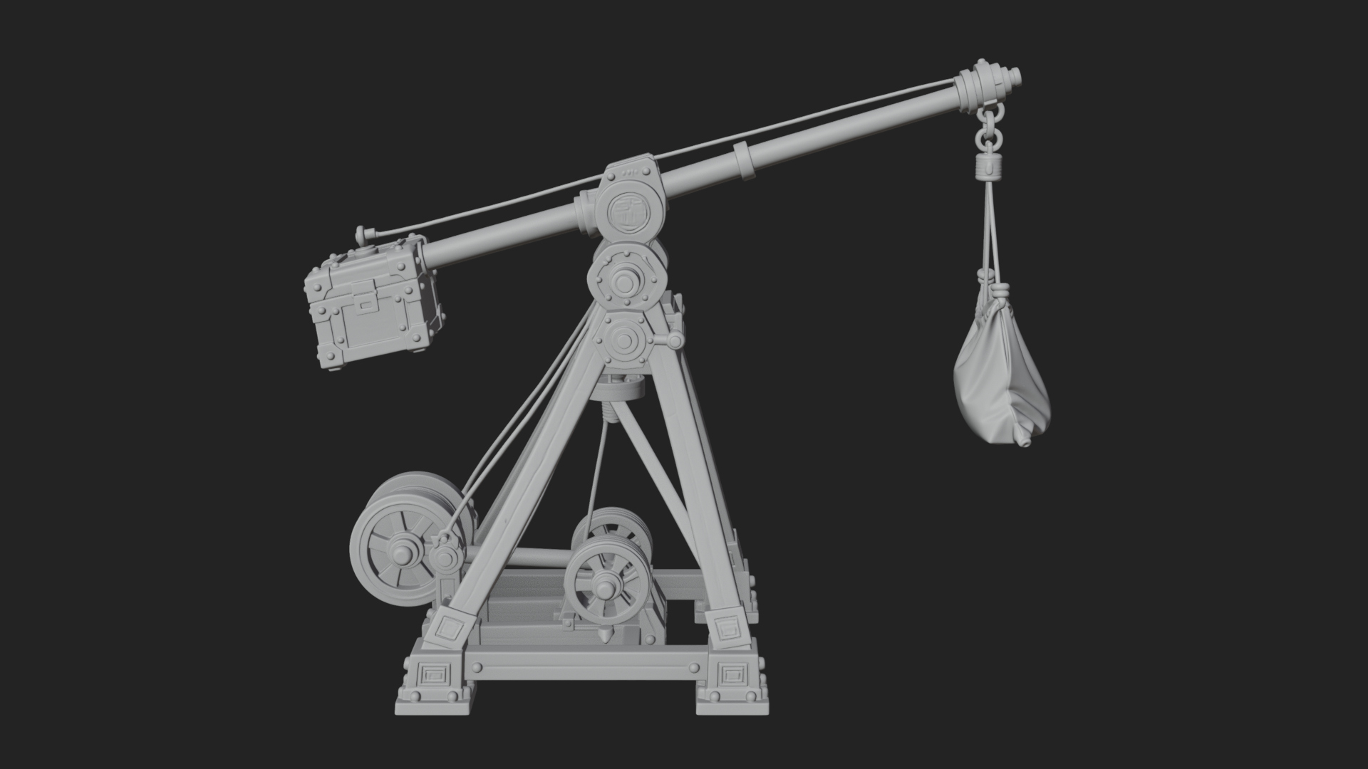 Counterweight Trebuchet Model Design 4 3D Print Model 3D Model