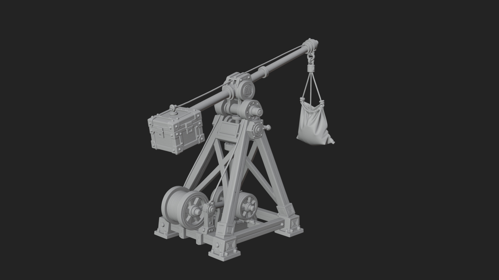 Counterweight Trebuchet Model Design 4 3D Print Model 3D Model