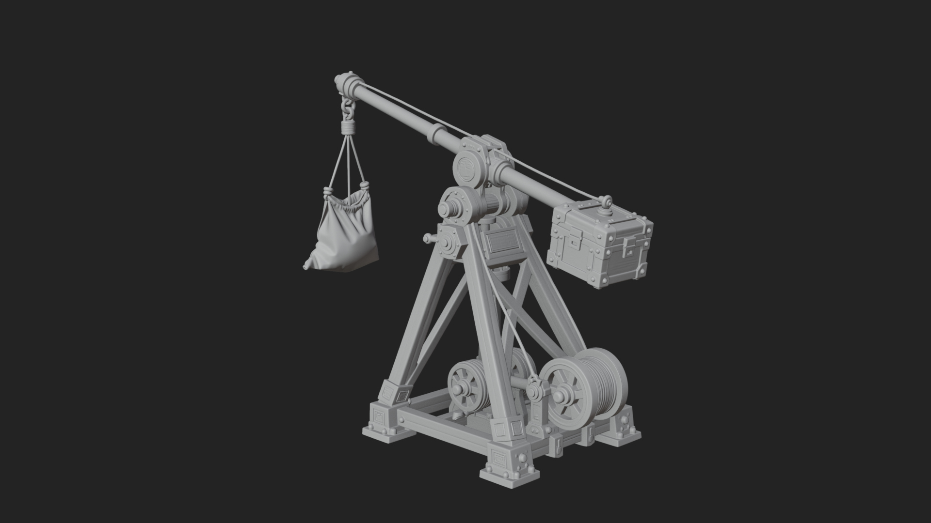 Counterweight Trebuchet Model Design 4 3D Print Model 3D Model