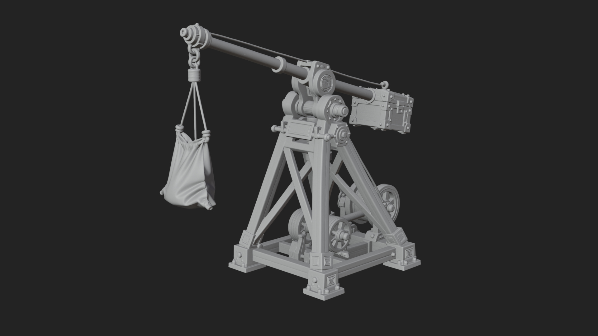 Counterweight Trebuchet Model Design 4 3D Print Model 3D Model