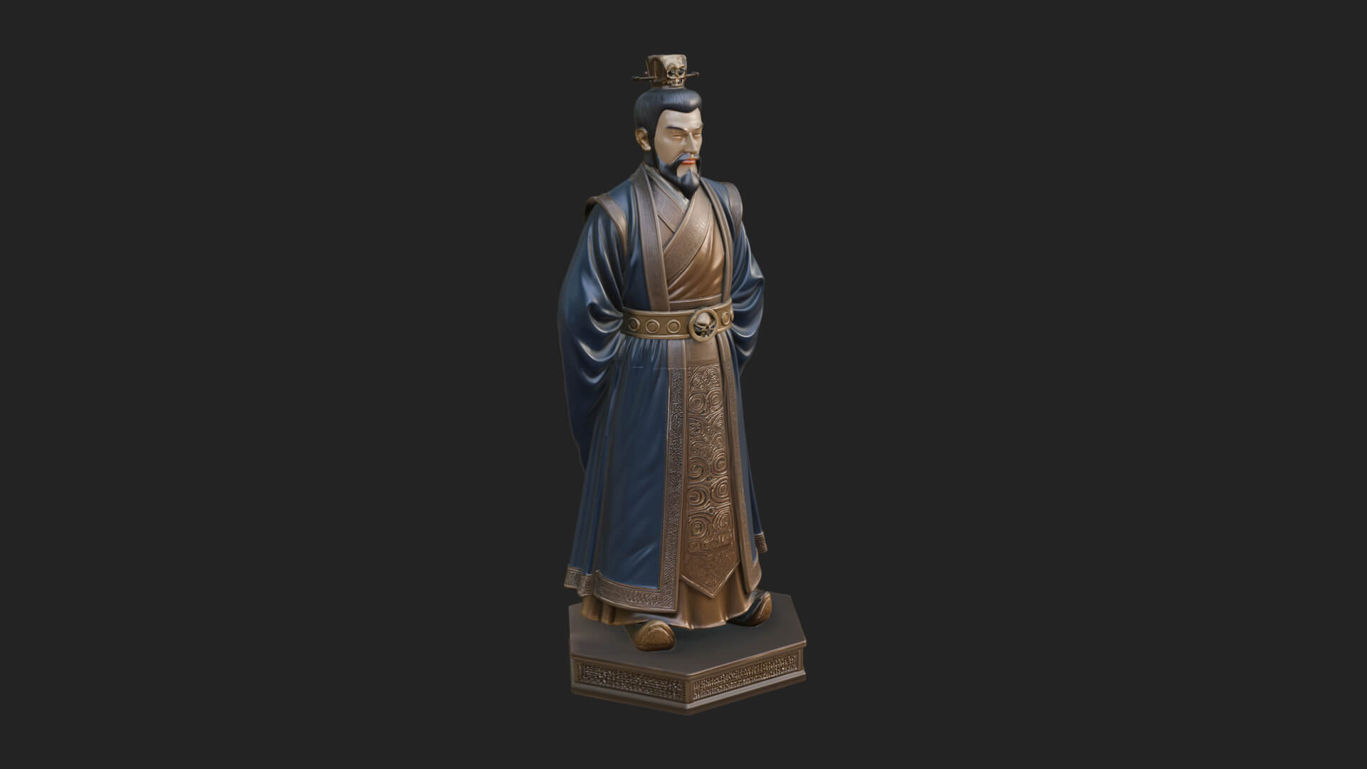Court Official Robe Statue Design 1 3D Print Model 3D Model