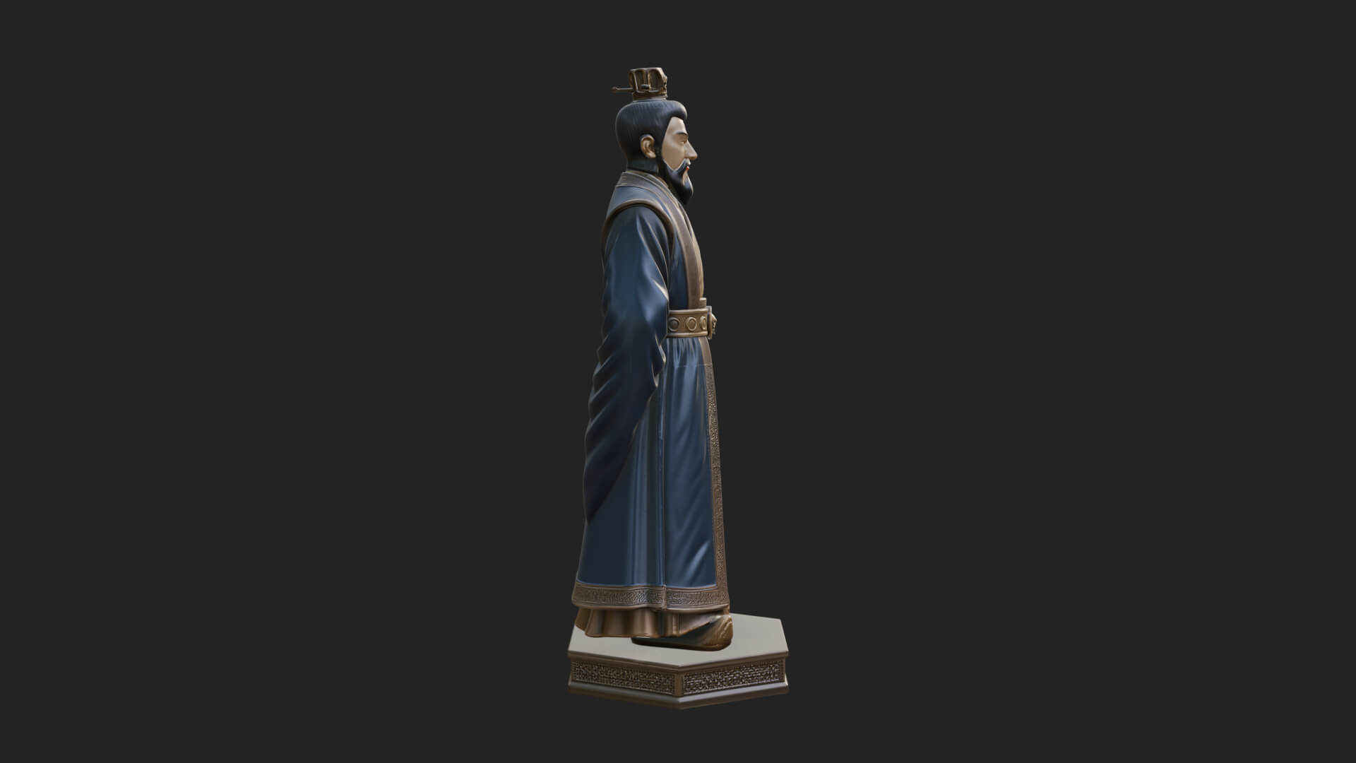 Court Official Robe Statue Design 1 3D Print Model 3D Model