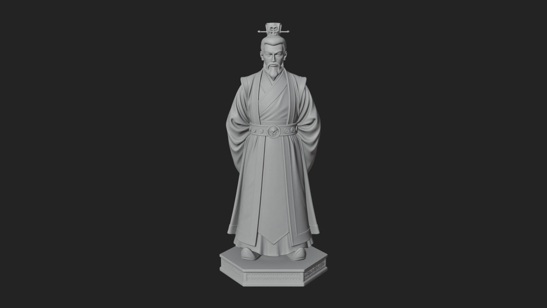 Court Official Robe Statue Design 1 3D Print Model 3D Model