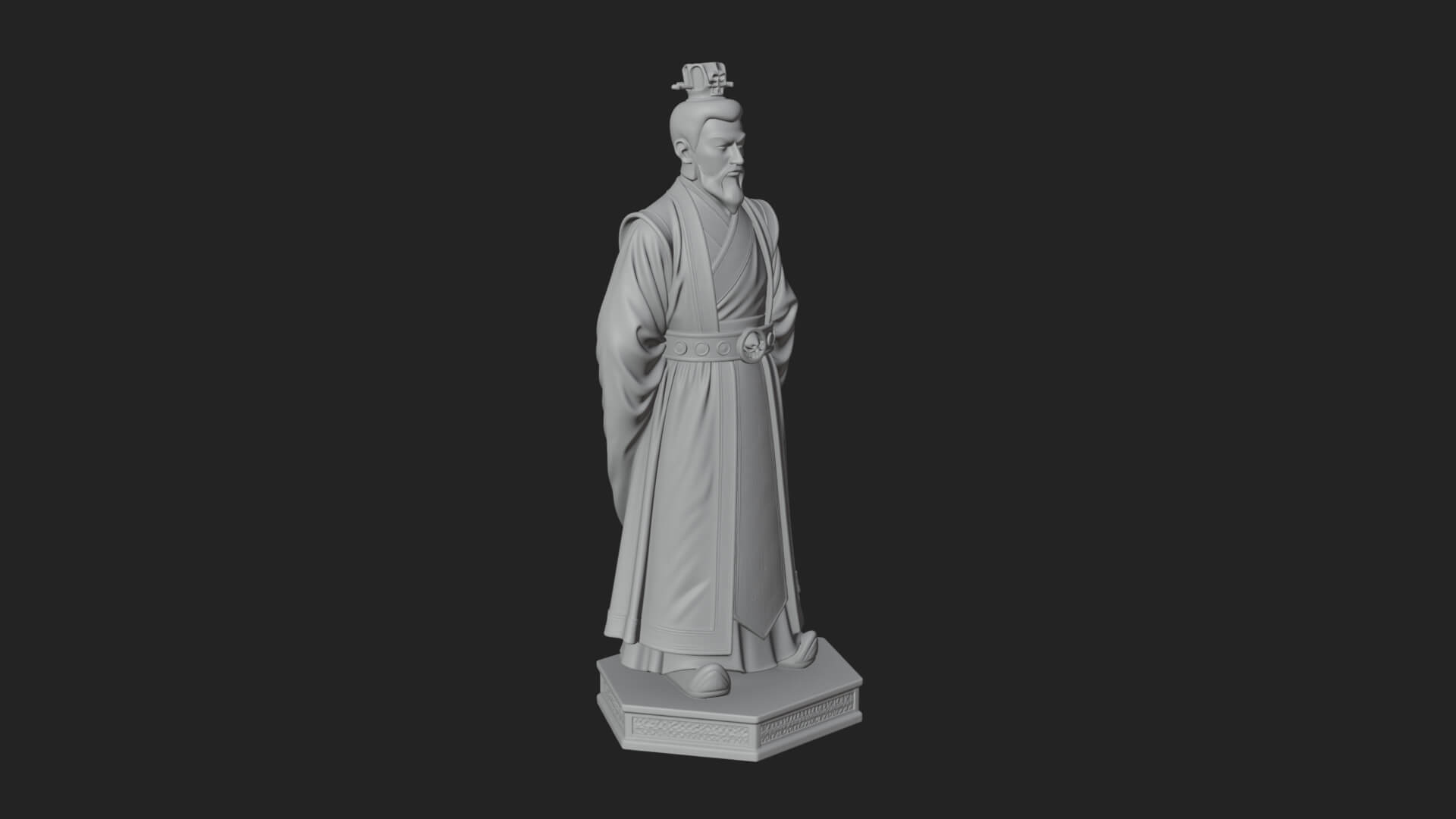 Court Official Robe Statue Design 1 3D Print Model 3D Model