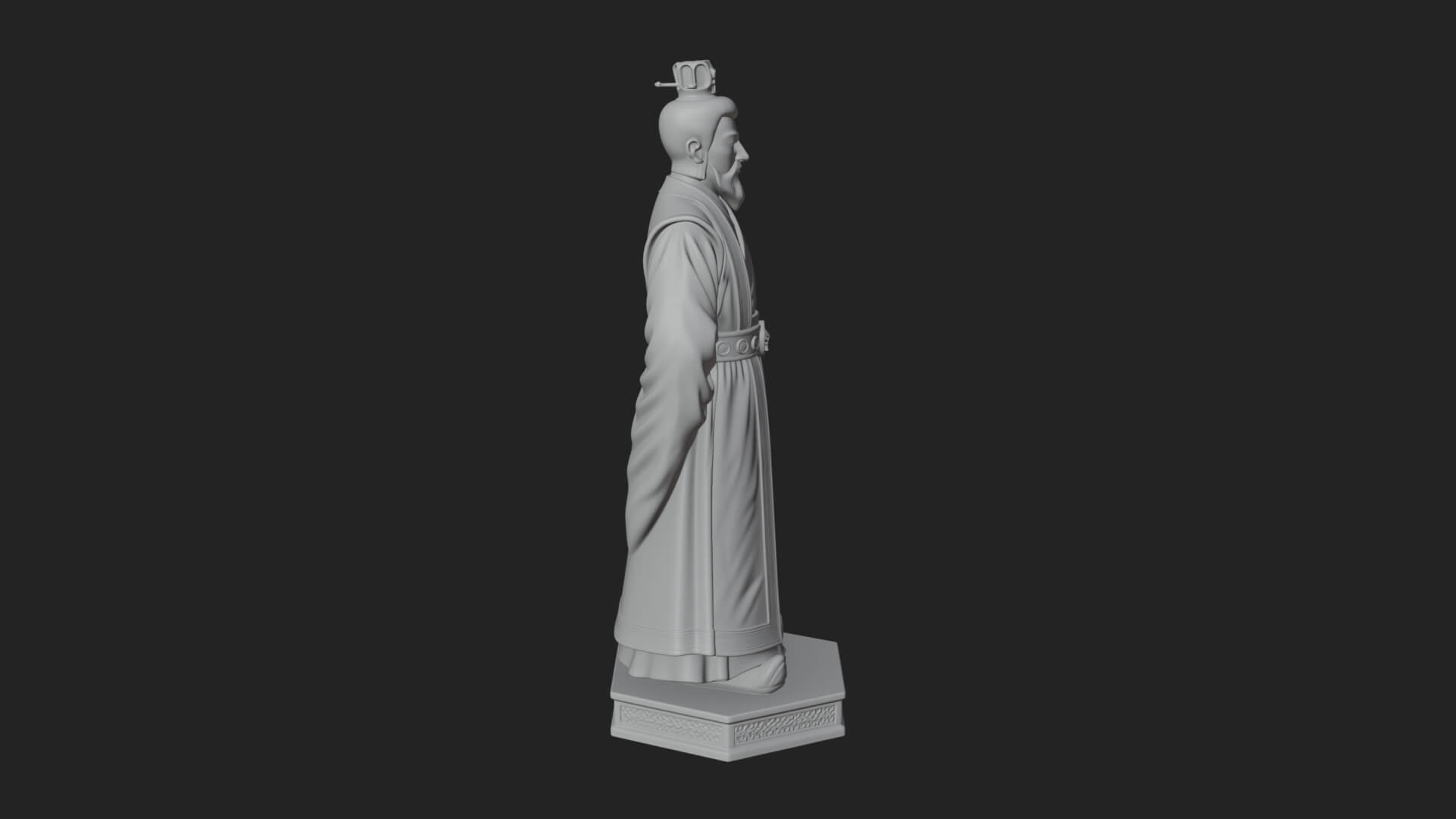 Court Official Robe Statue Design 1 3D Print Model 3D Model
