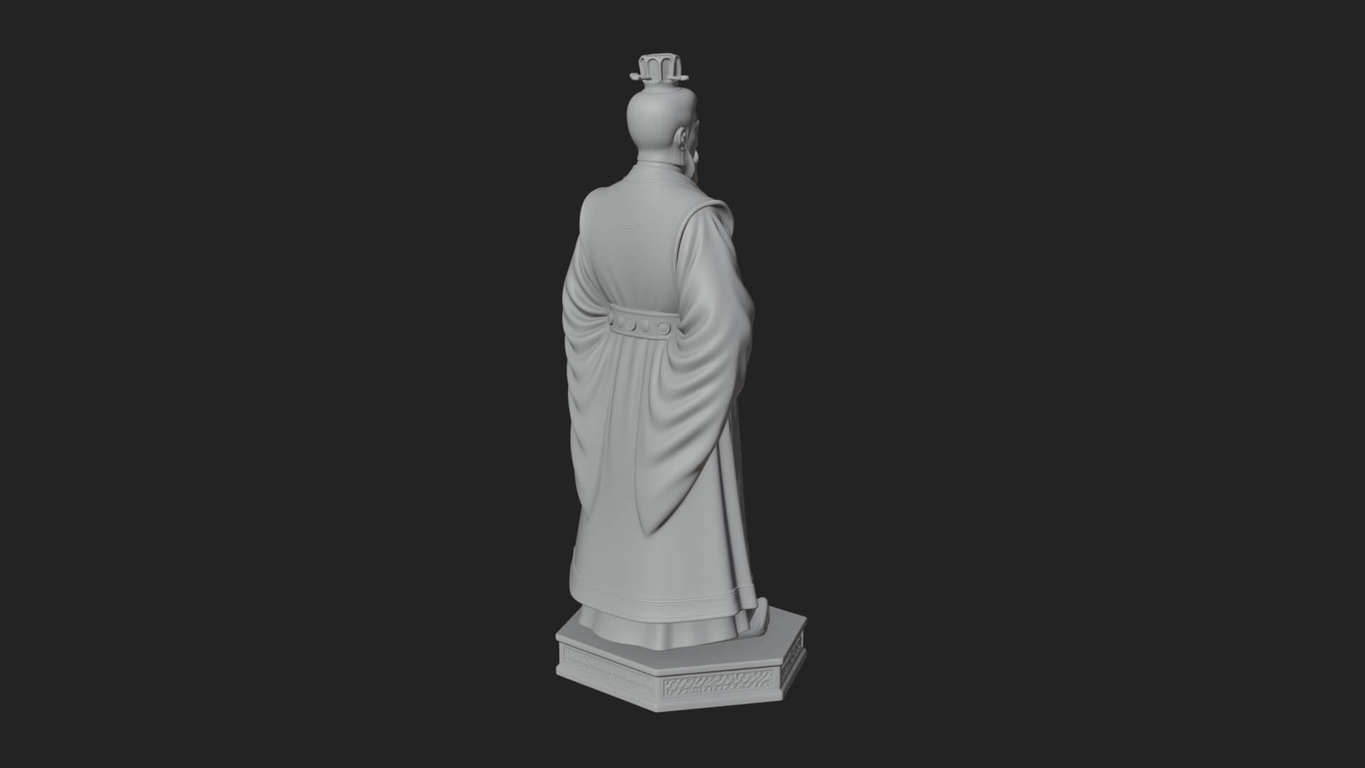 Court Official Robe Statue Design 1 3D Print Model 3D Model