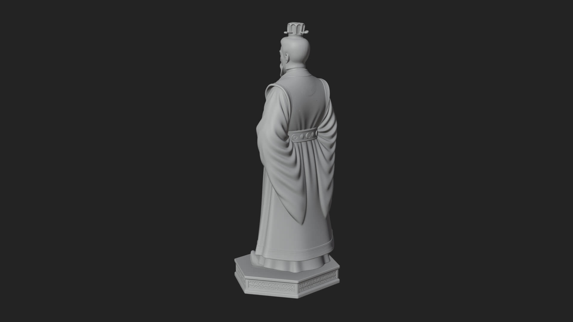 Court Official Robe Statue Design 1 3D Print Model 3D Model