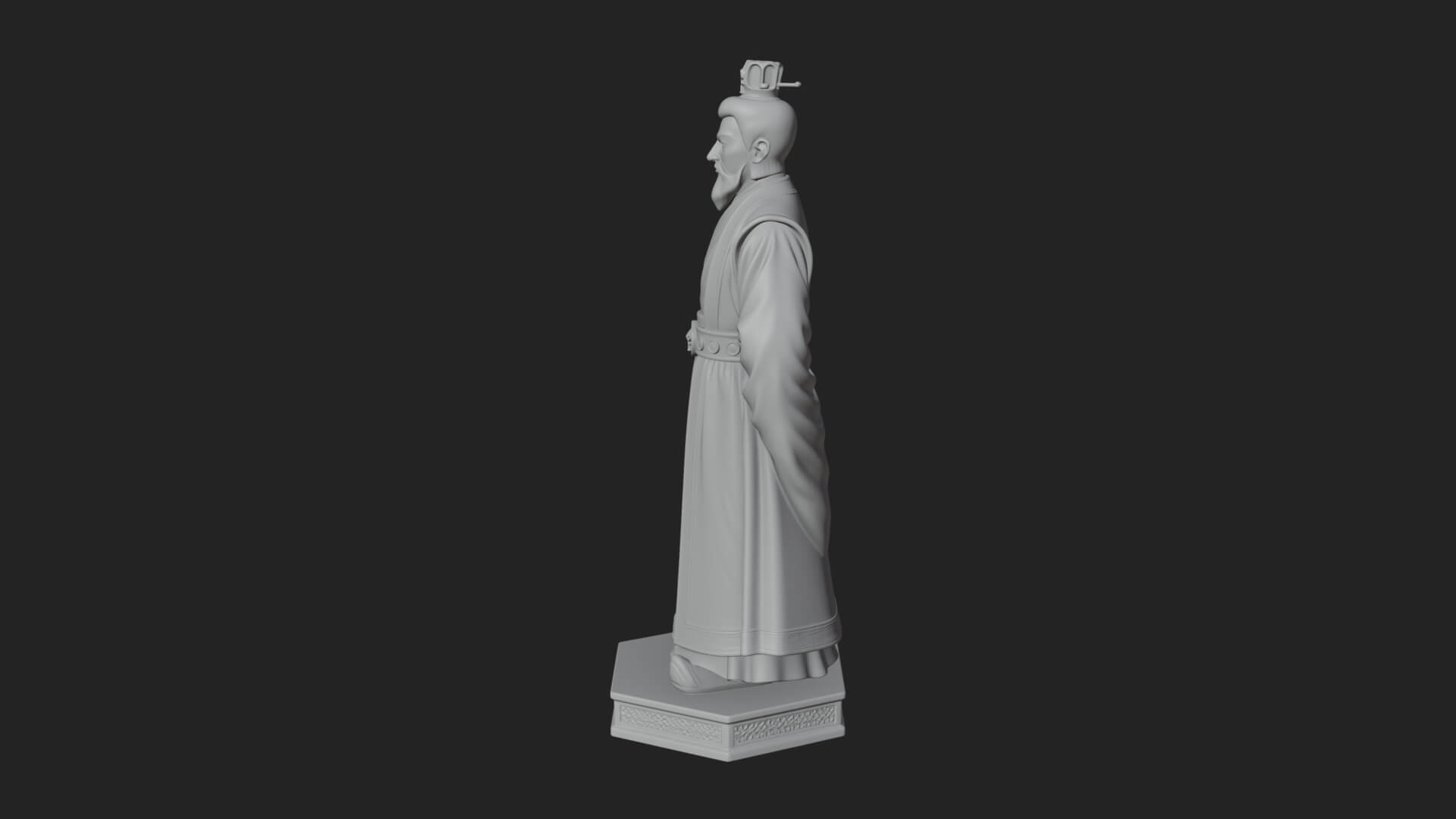 Court Official Robe Statue Design 1 3D Print Model 3D Model