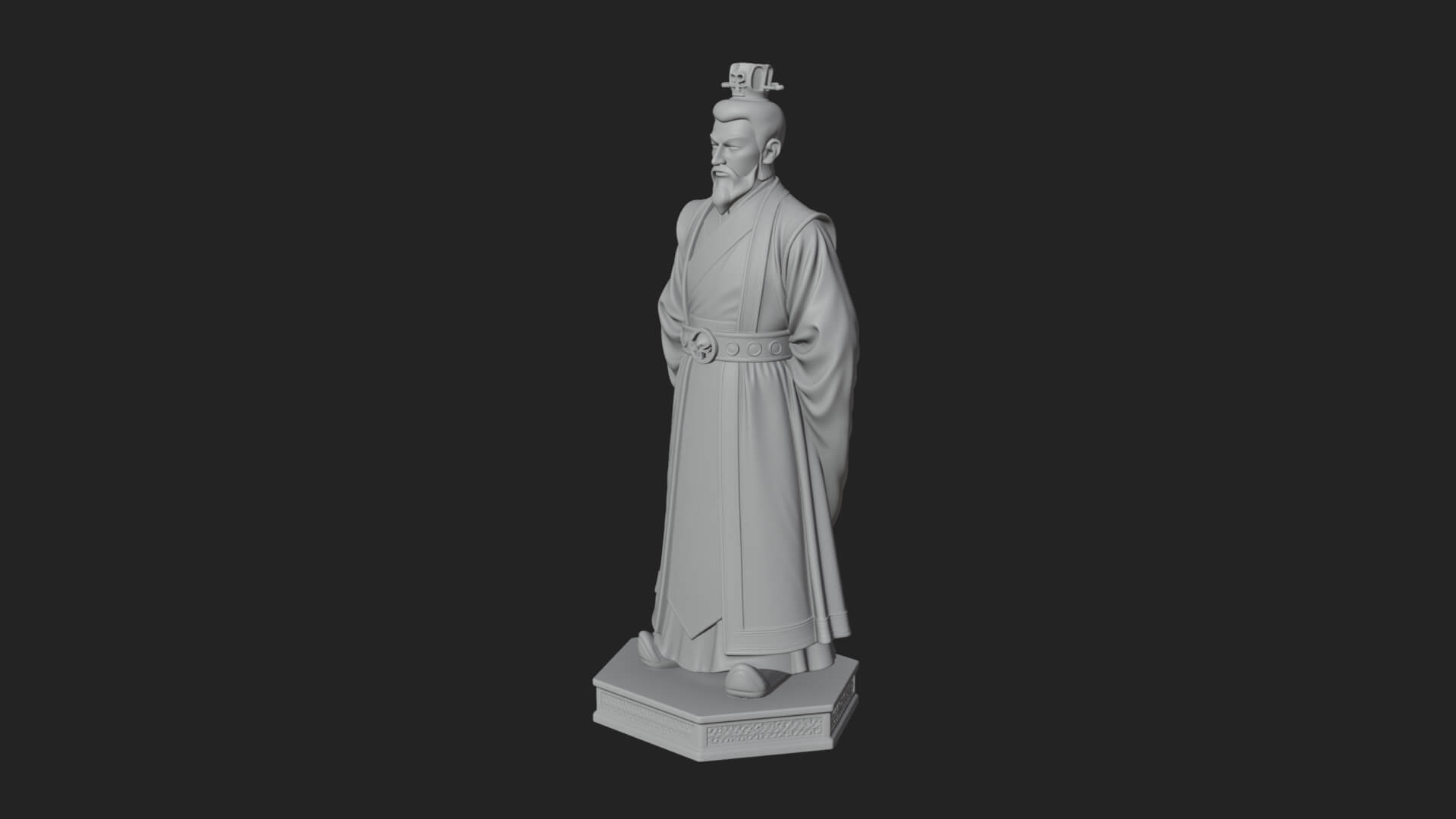 Court Official Robe Statue Design 1 3D Print Model 3D Model