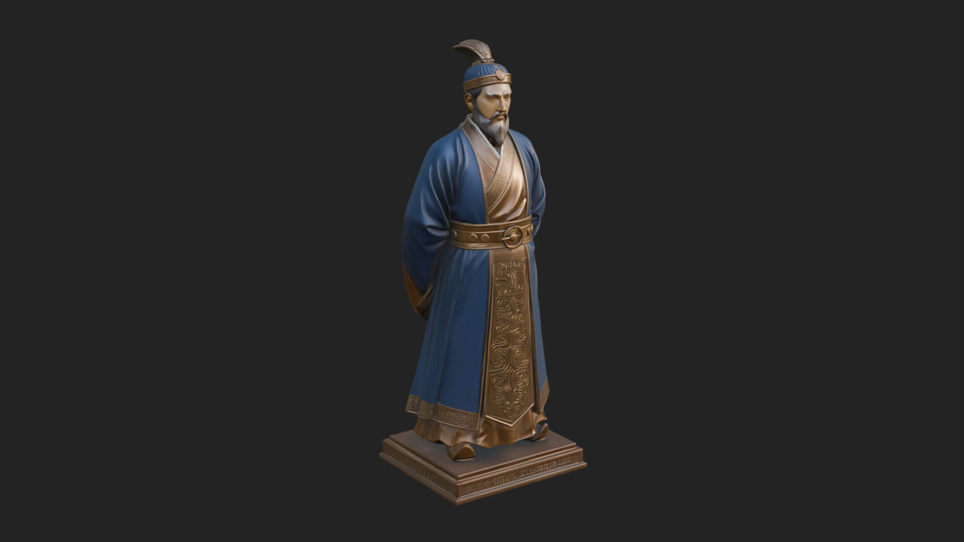 Court Official Robe Statue Design 2 3D Print Model 3D Model
